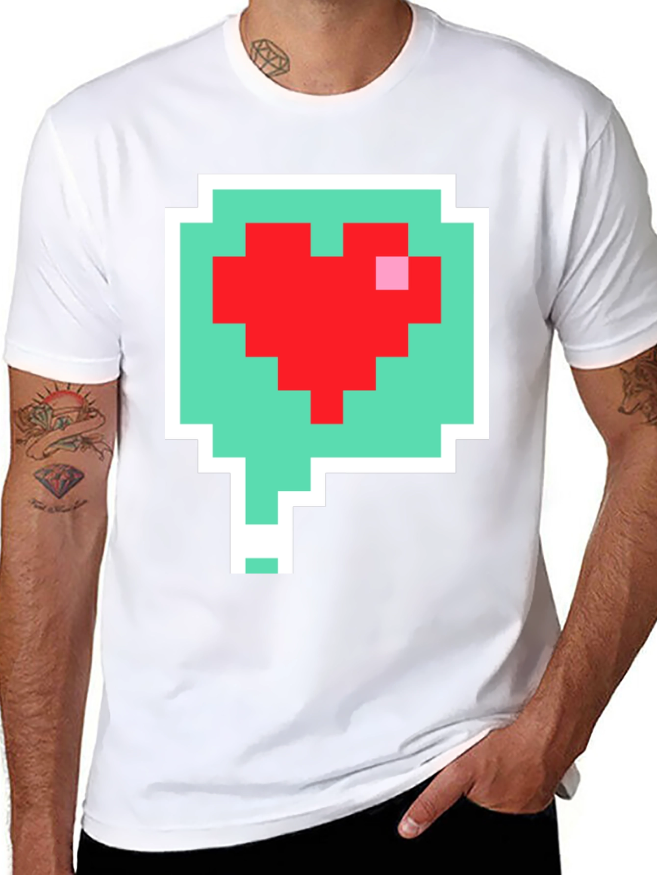 Pixel Heart Speech Bubble T-Shirt
