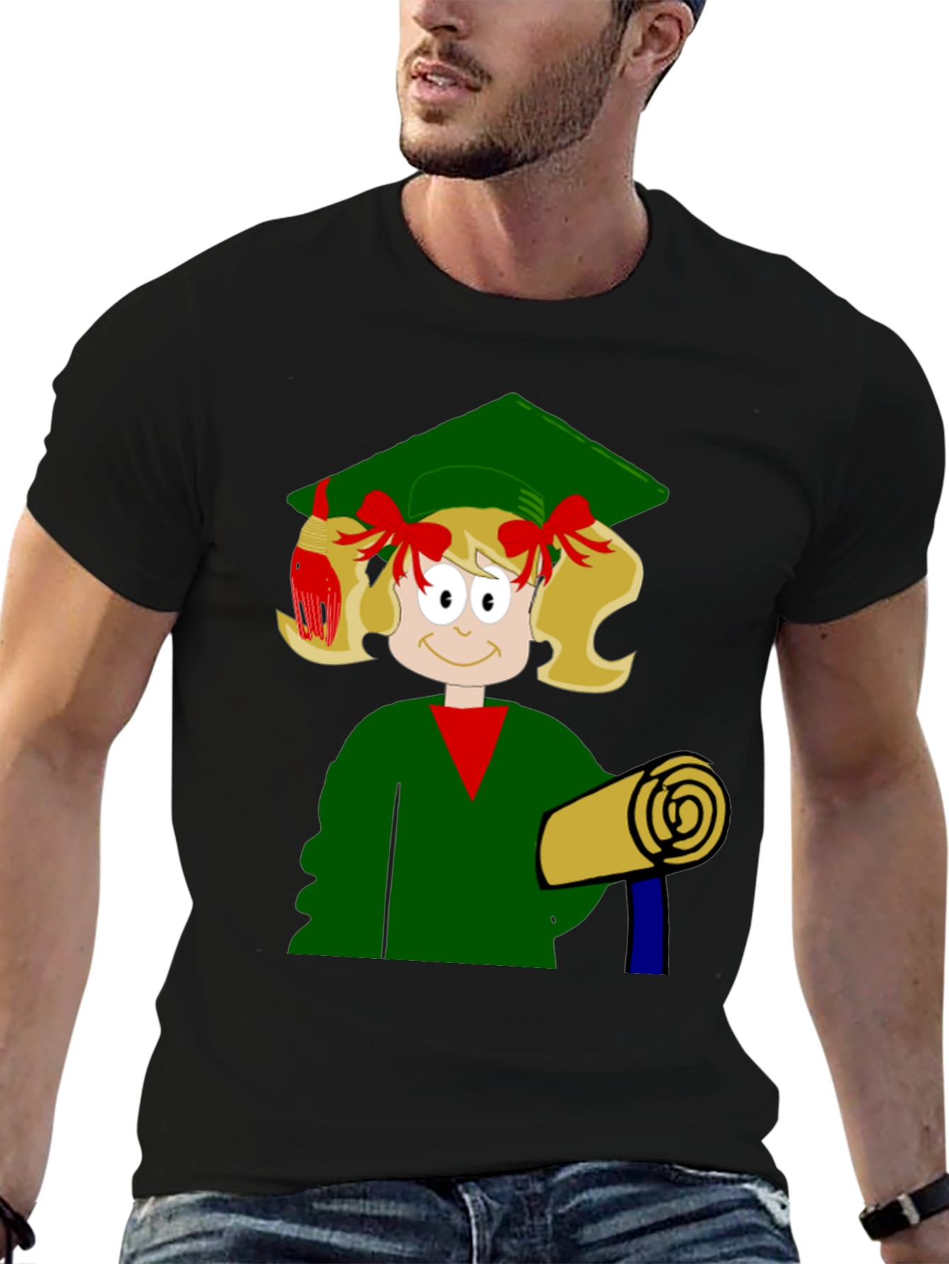 Graduation Girl Cartoon T-Shirt