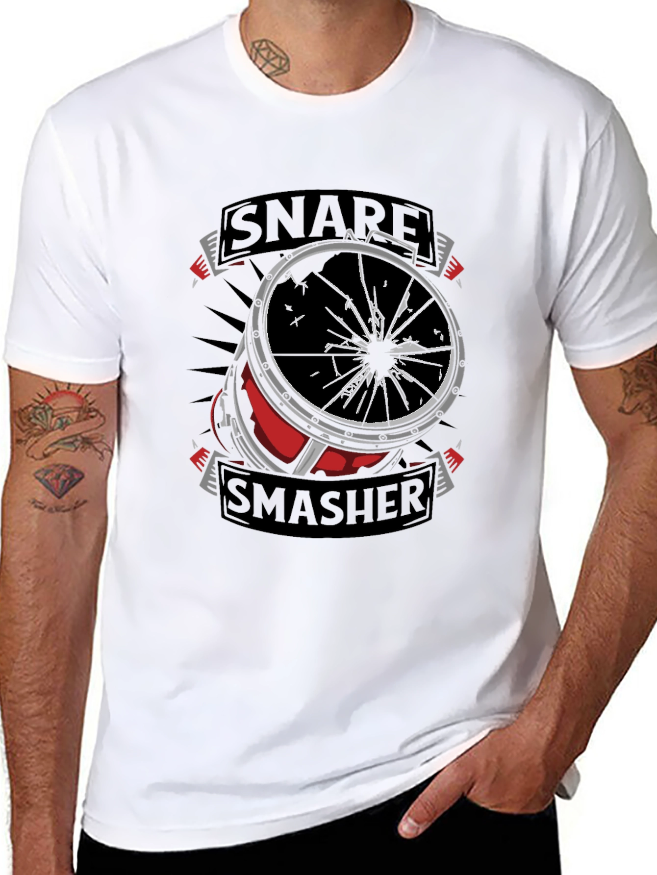 Snare Smasher T-Shirt - Drummer Graphic Tee