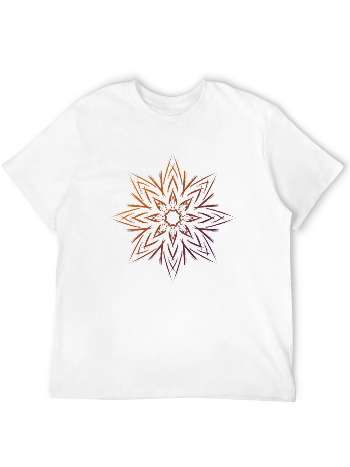 Geometric Flower Graphic Print Black T-Shirt