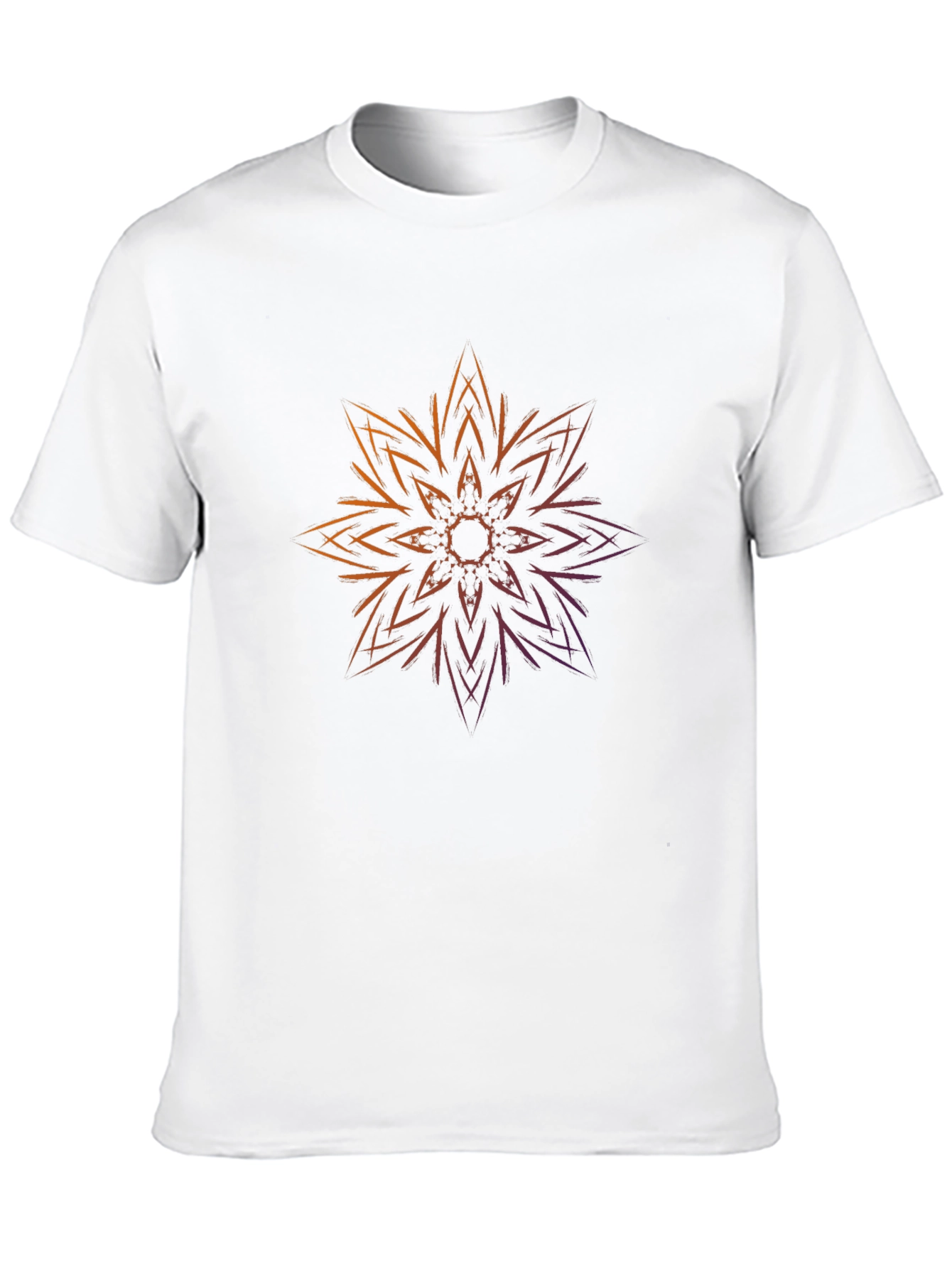 Geometric Flower Graphic Print Black T-Shirt