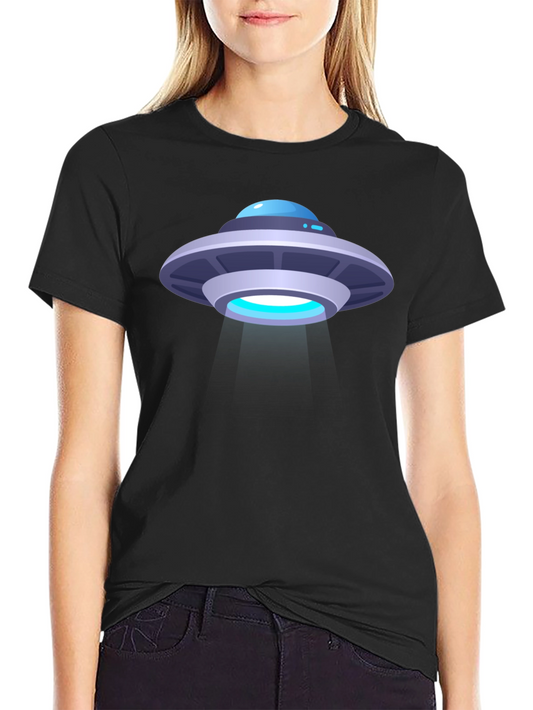 UFO Graphic Tee - Black Cotton T-Shirt