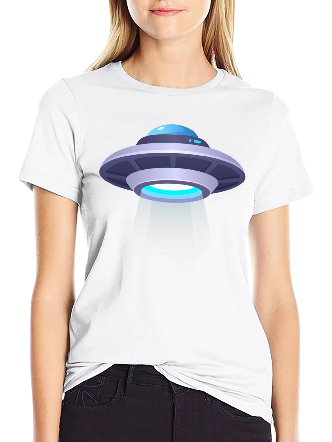 UFO Graphic Tee - Black Cotton T-Shirt
