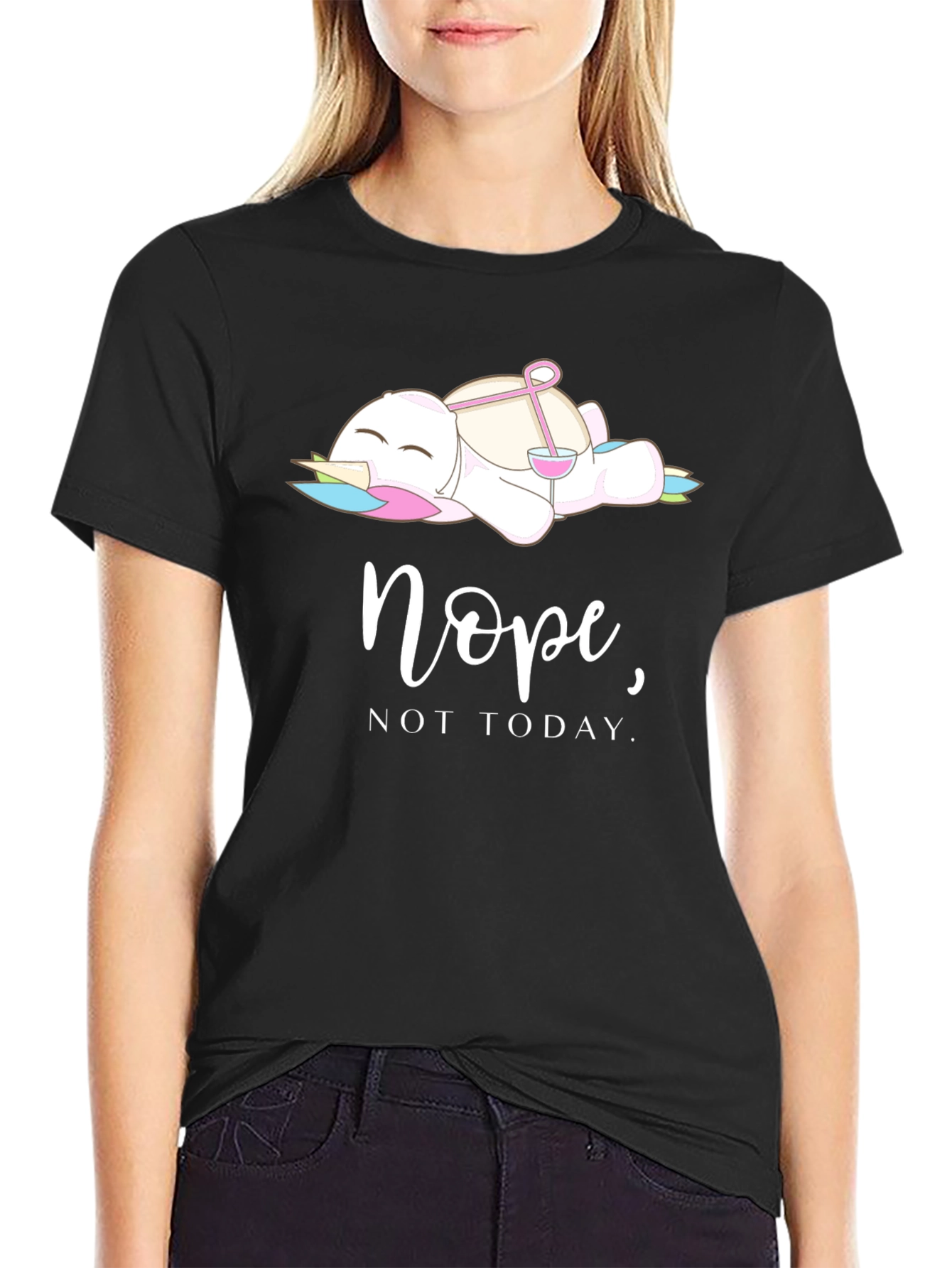Nope Not Today Lazy Unicorn T-Shirt