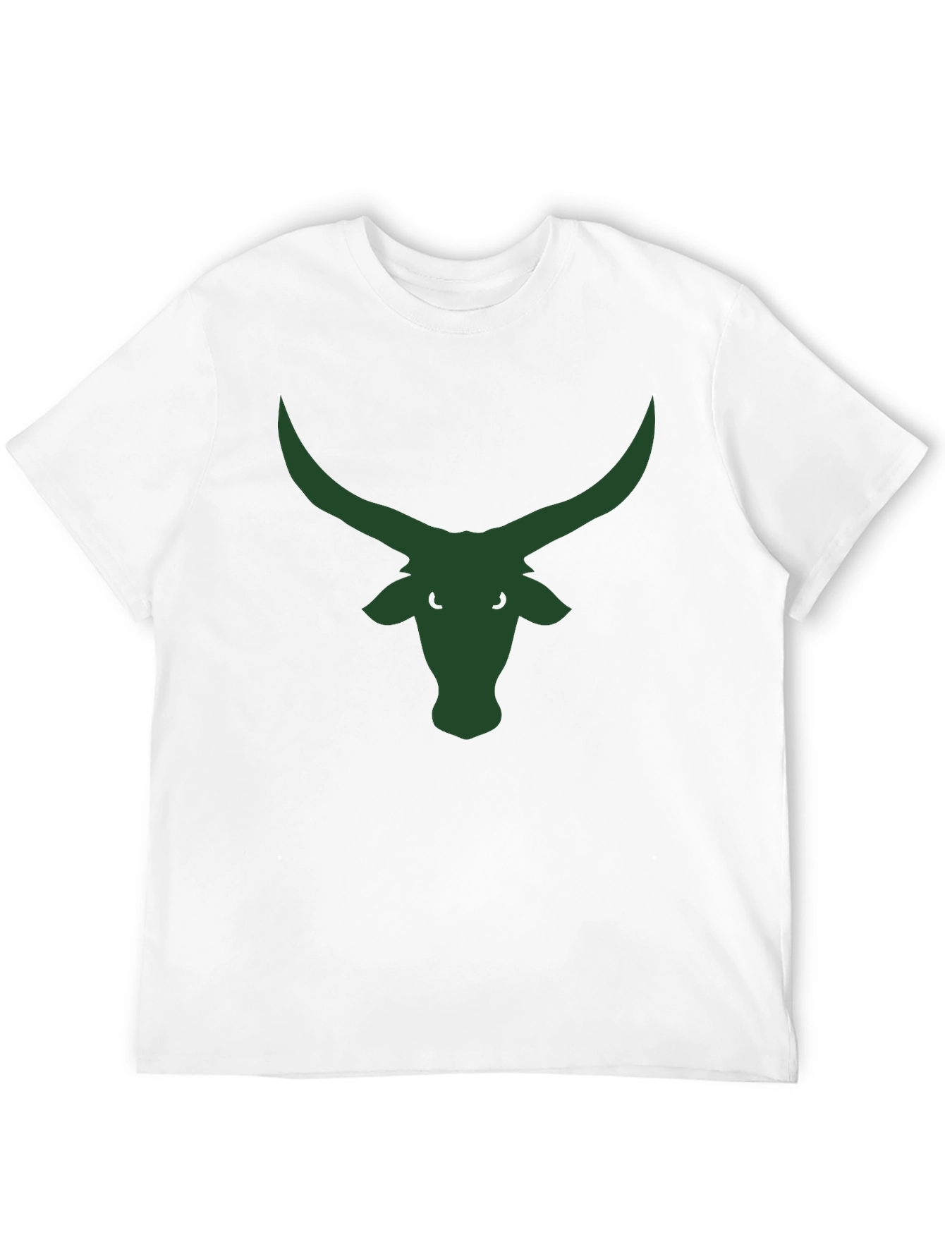Black T-Shirt with Green Bull Horns Graphic