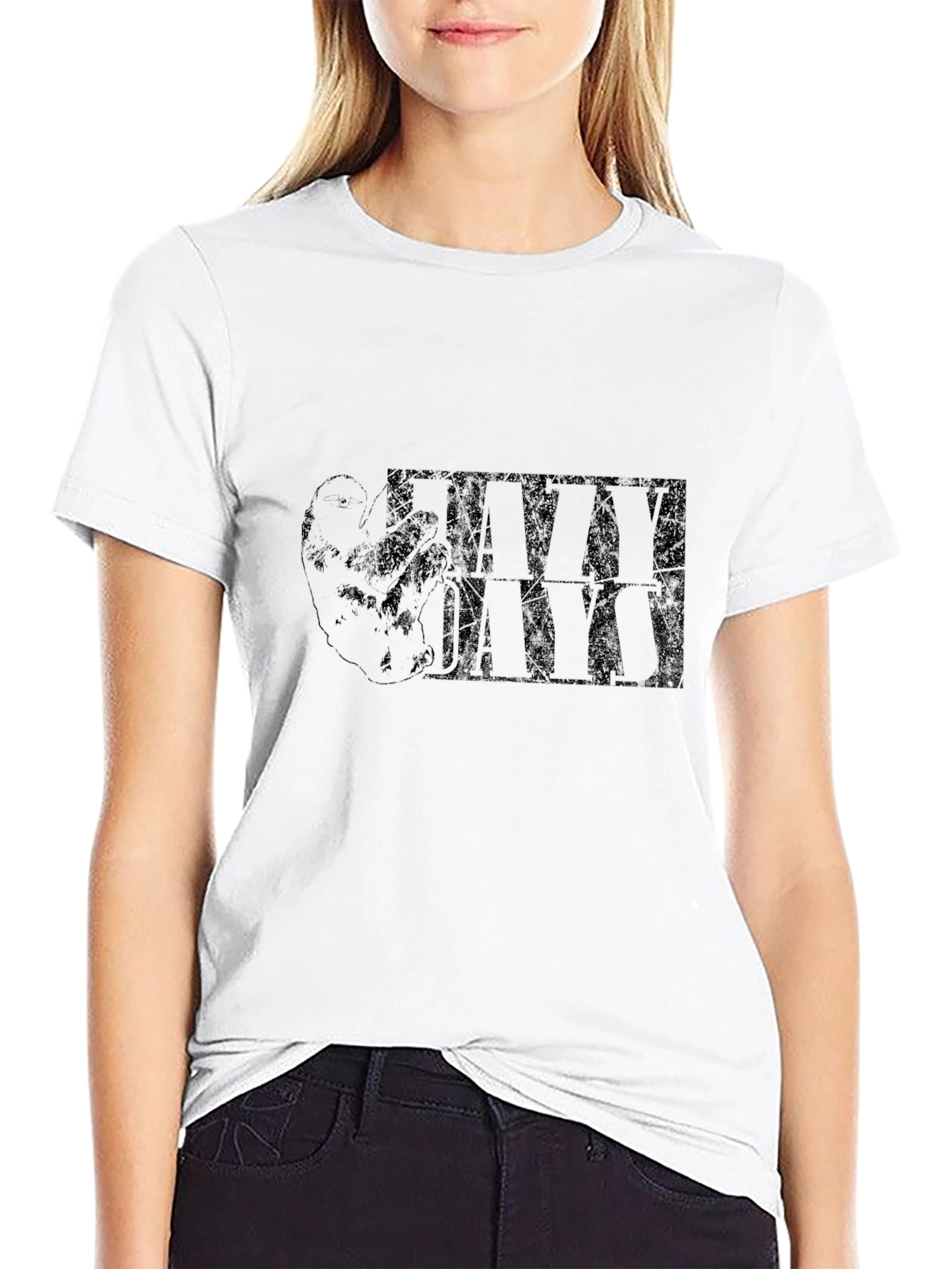Lazy Days Graphic Print Black T-Shirt