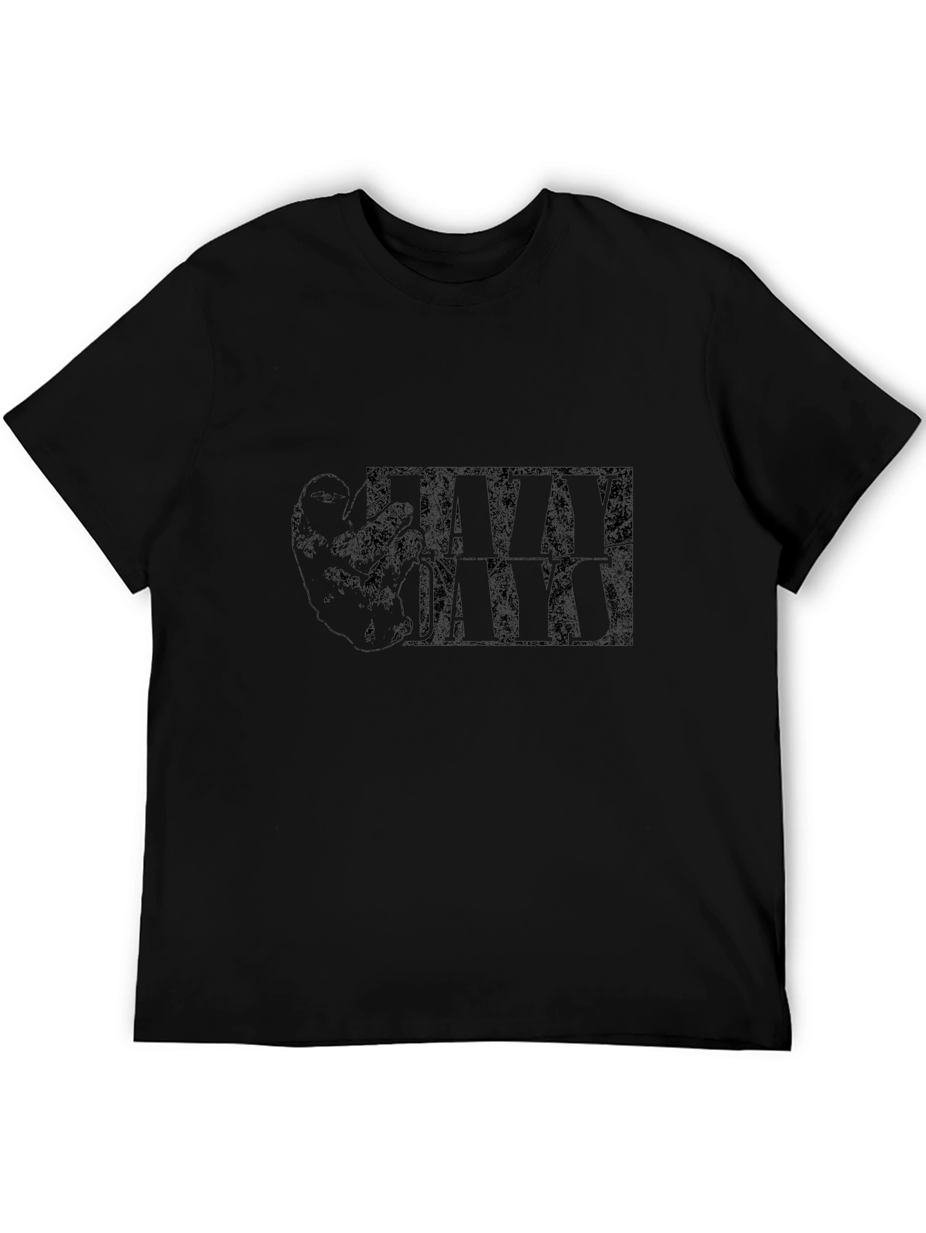 Lazy Days Graphic Print Black T-Shirt