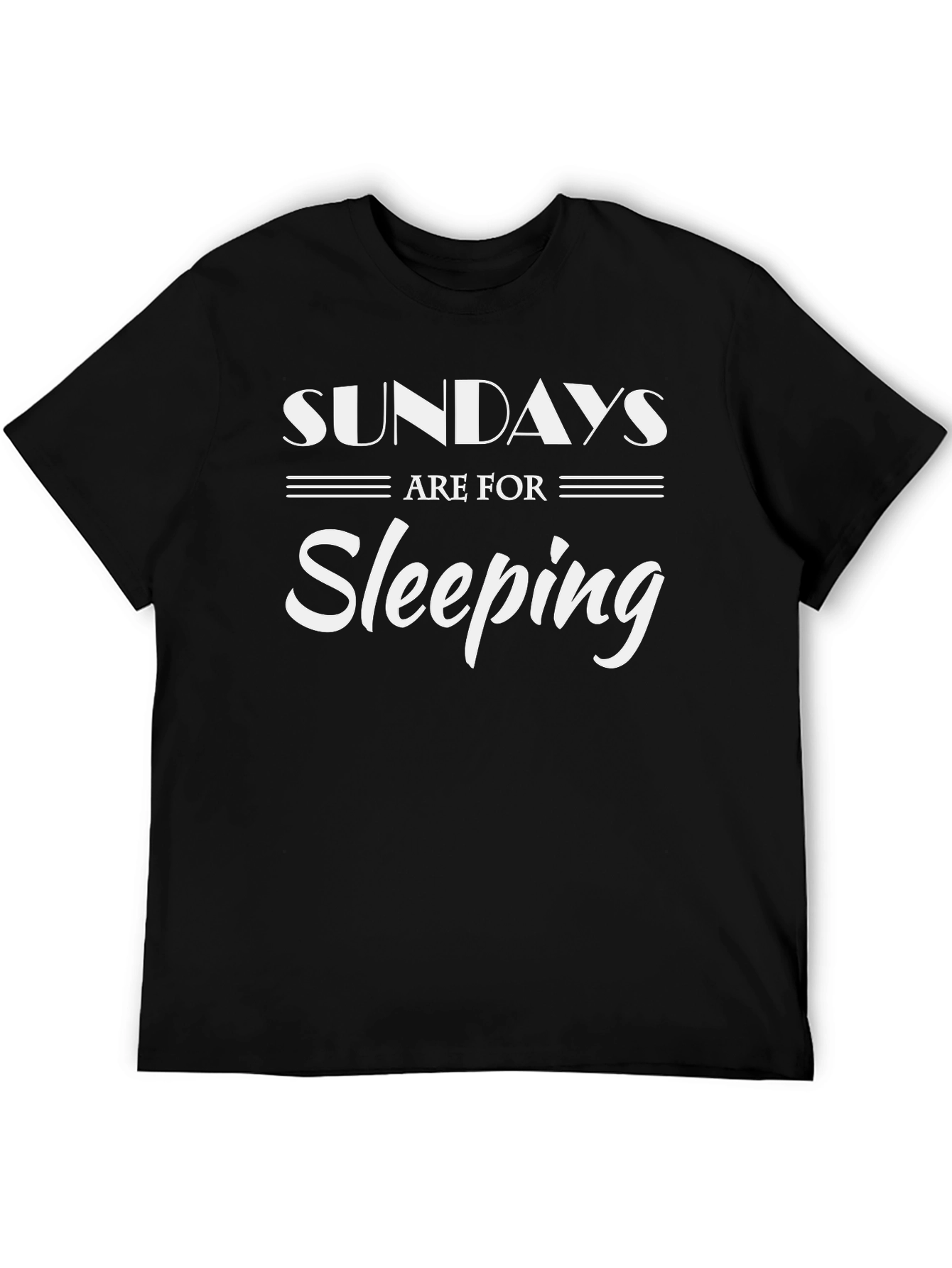 Sundays Are For Sleeping Black Graphic Tee