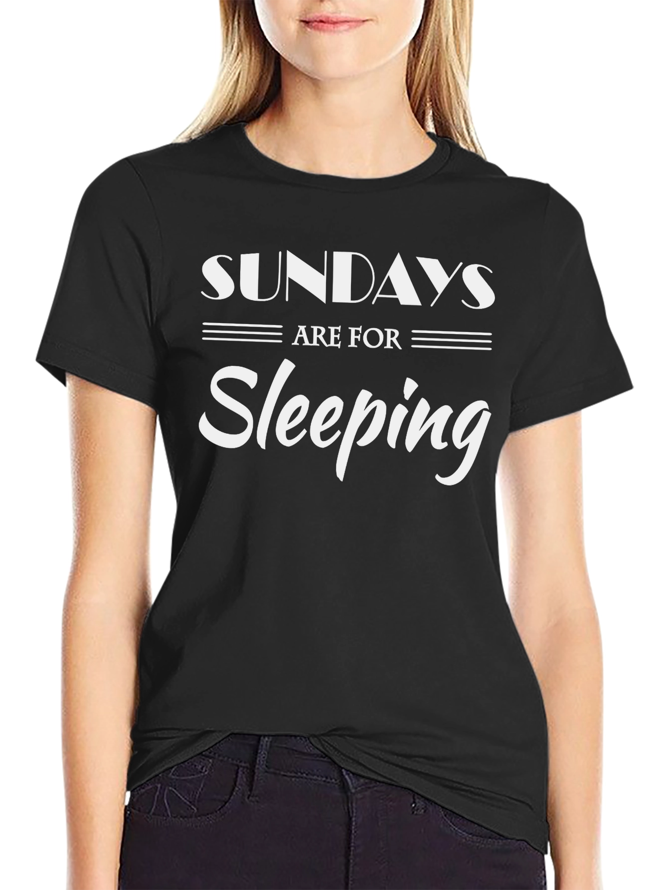 Sundays Are For Sleeping Black Graphic Tee