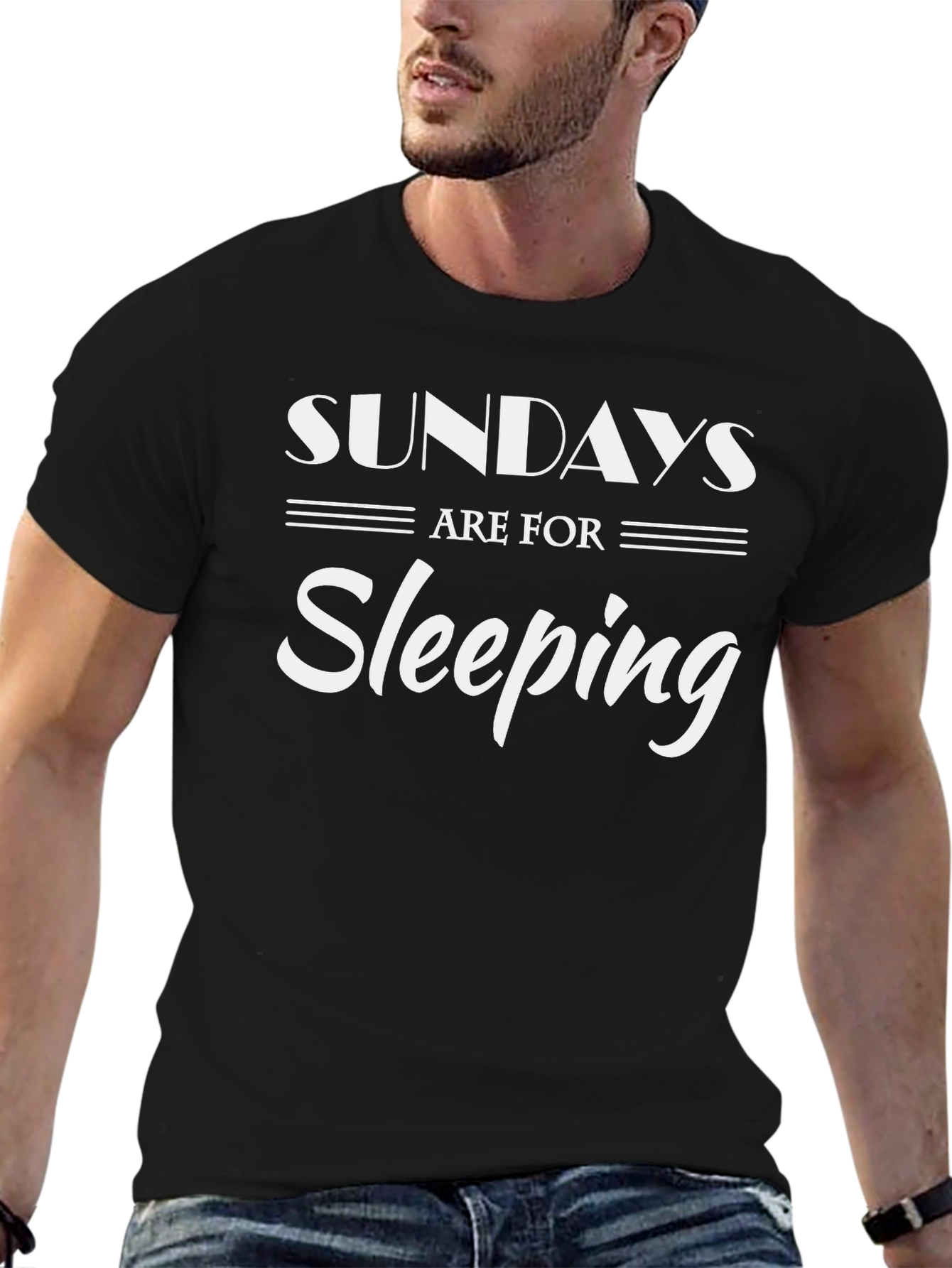 Sundays Are For Sleeping Black Graphic Tee
