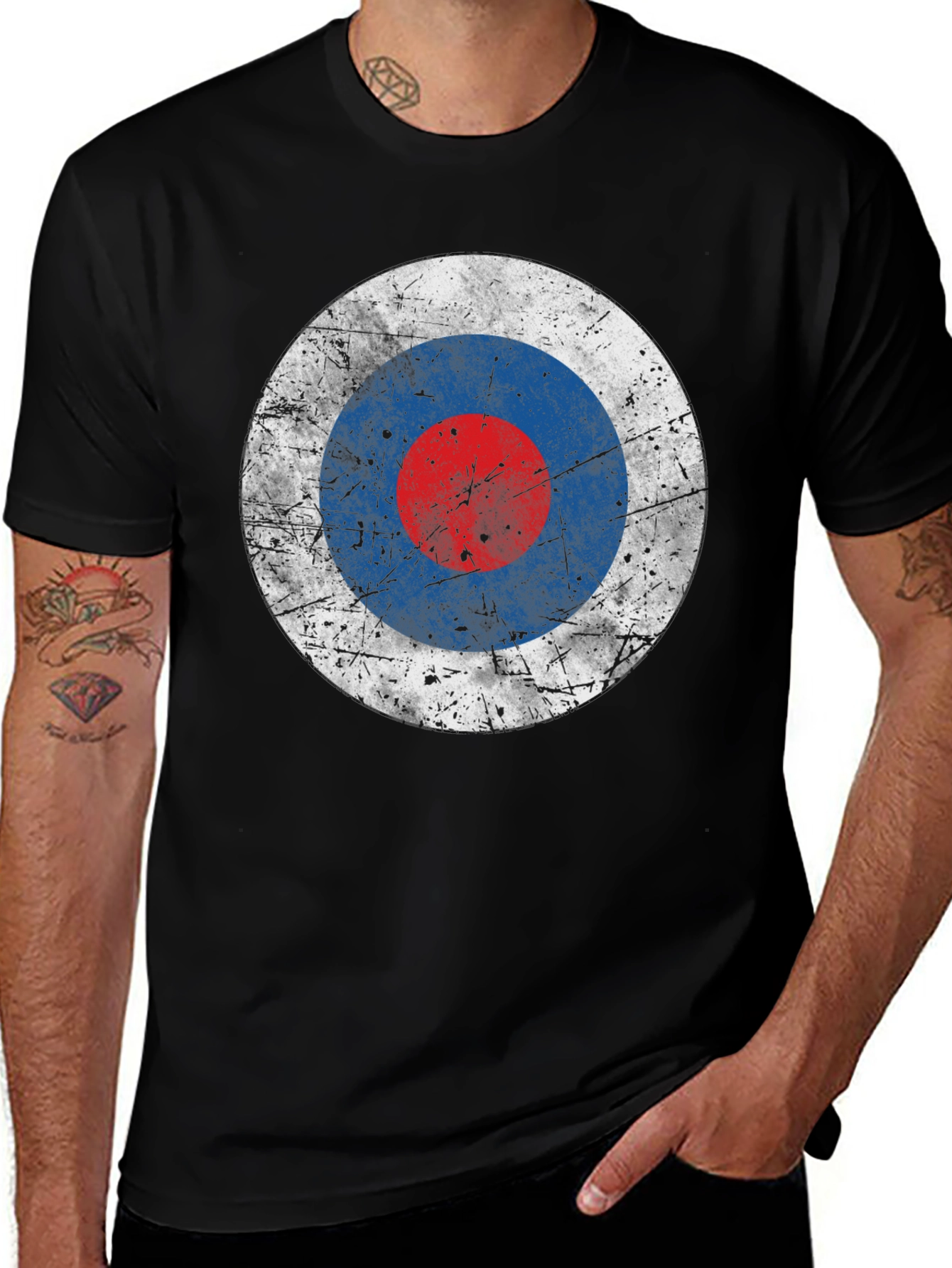 Retro Target Graphic T-Shirt - Black