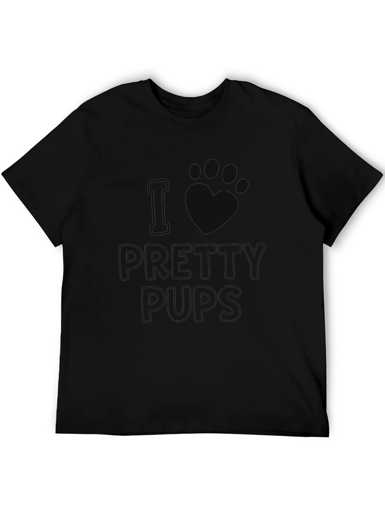 I Love Pretty Pups T-Shirt - Black