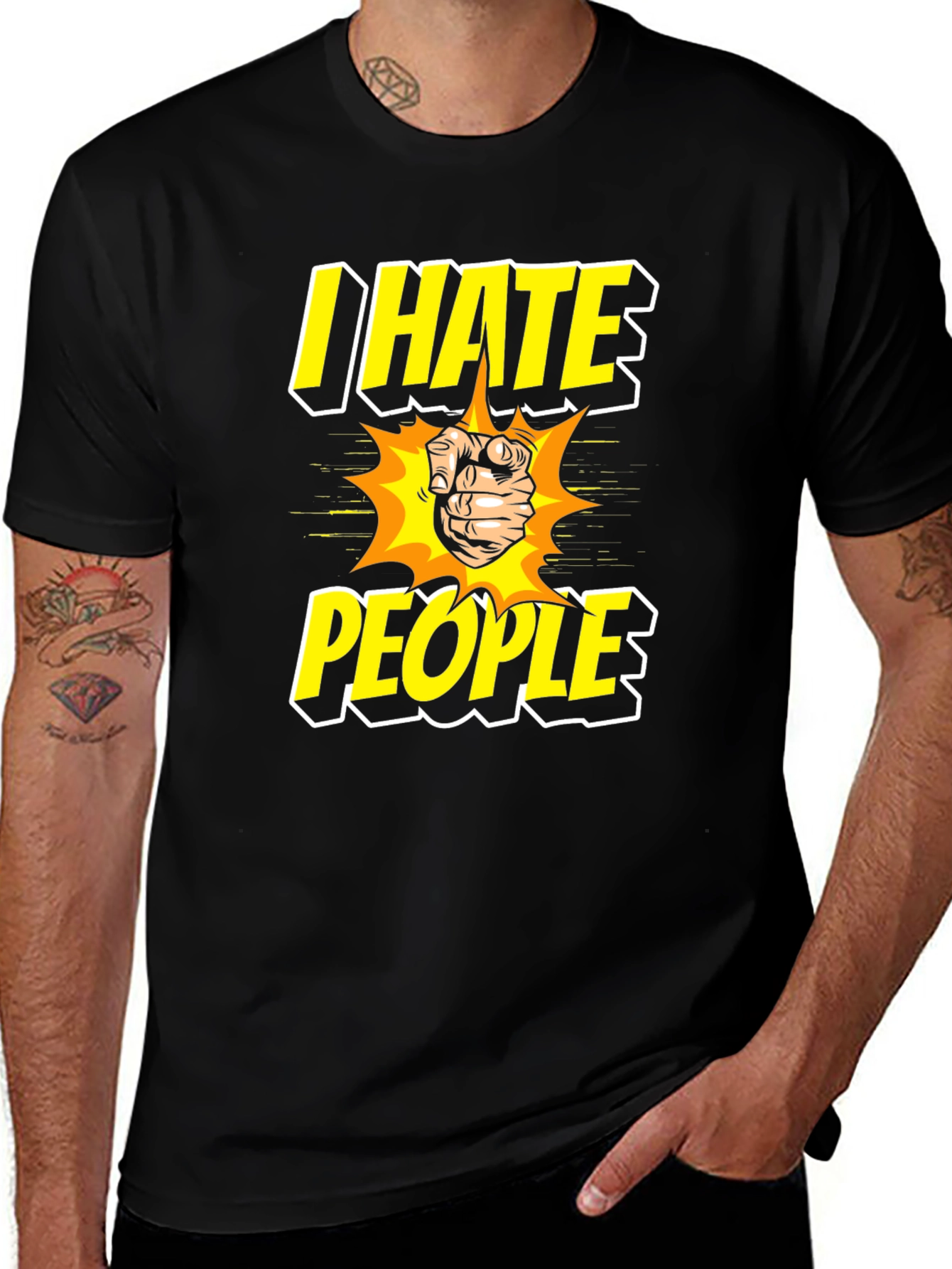 I Hate People Graphic Tee - Black T-Shirt