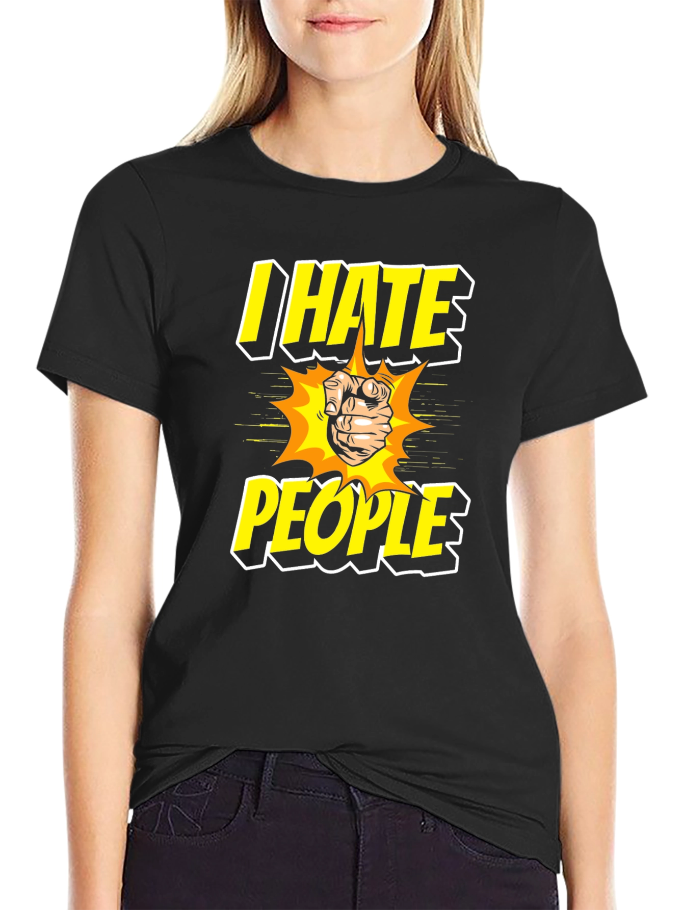 I Hate People Graphic Tee - Black T-Shirt