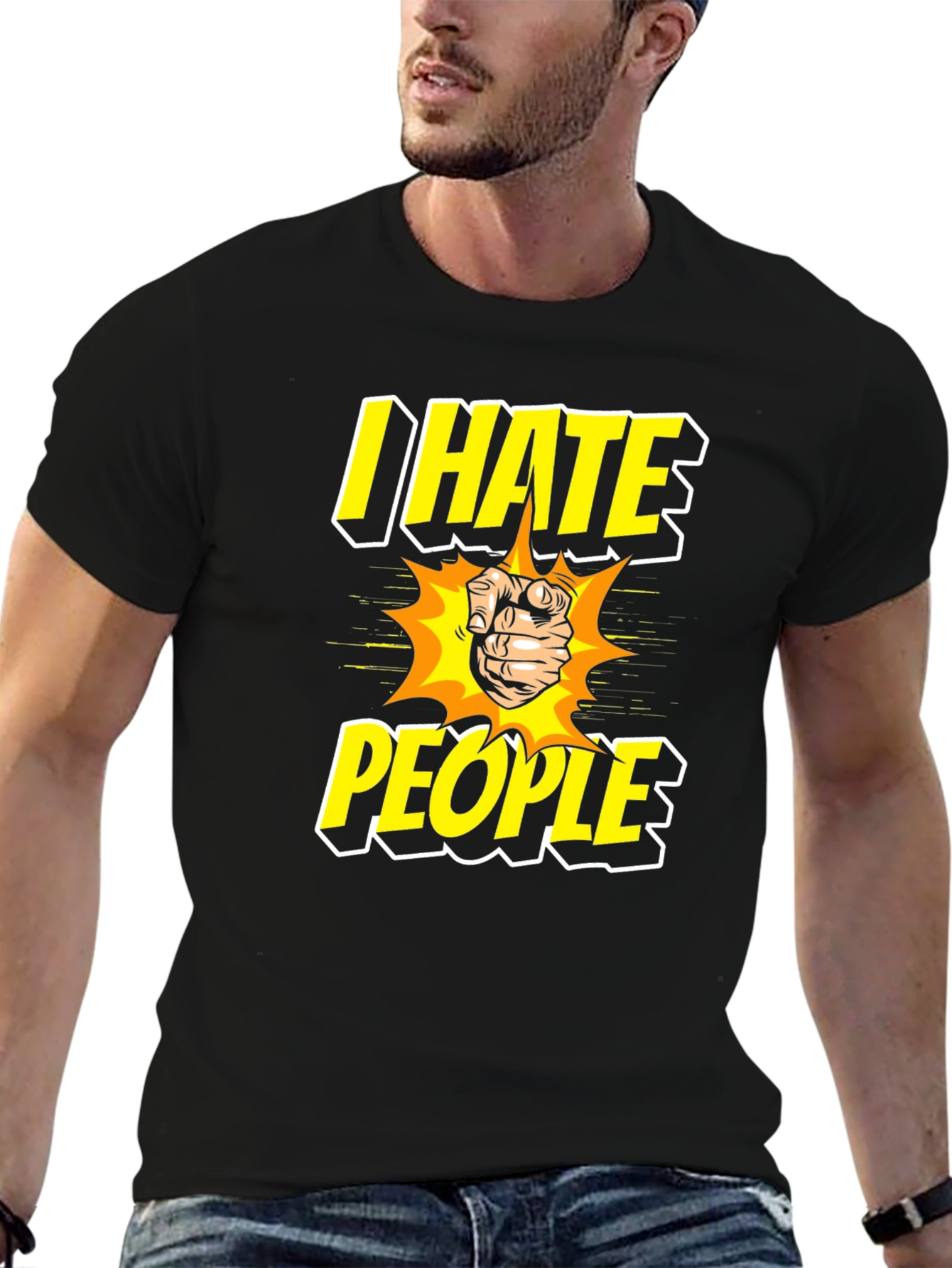 I Hate People Graphic Tee - Black T-Shirt