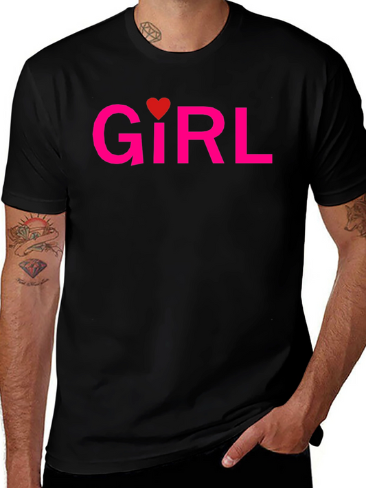Girl Heart Graphic Print Crew Neck T-Shirt
