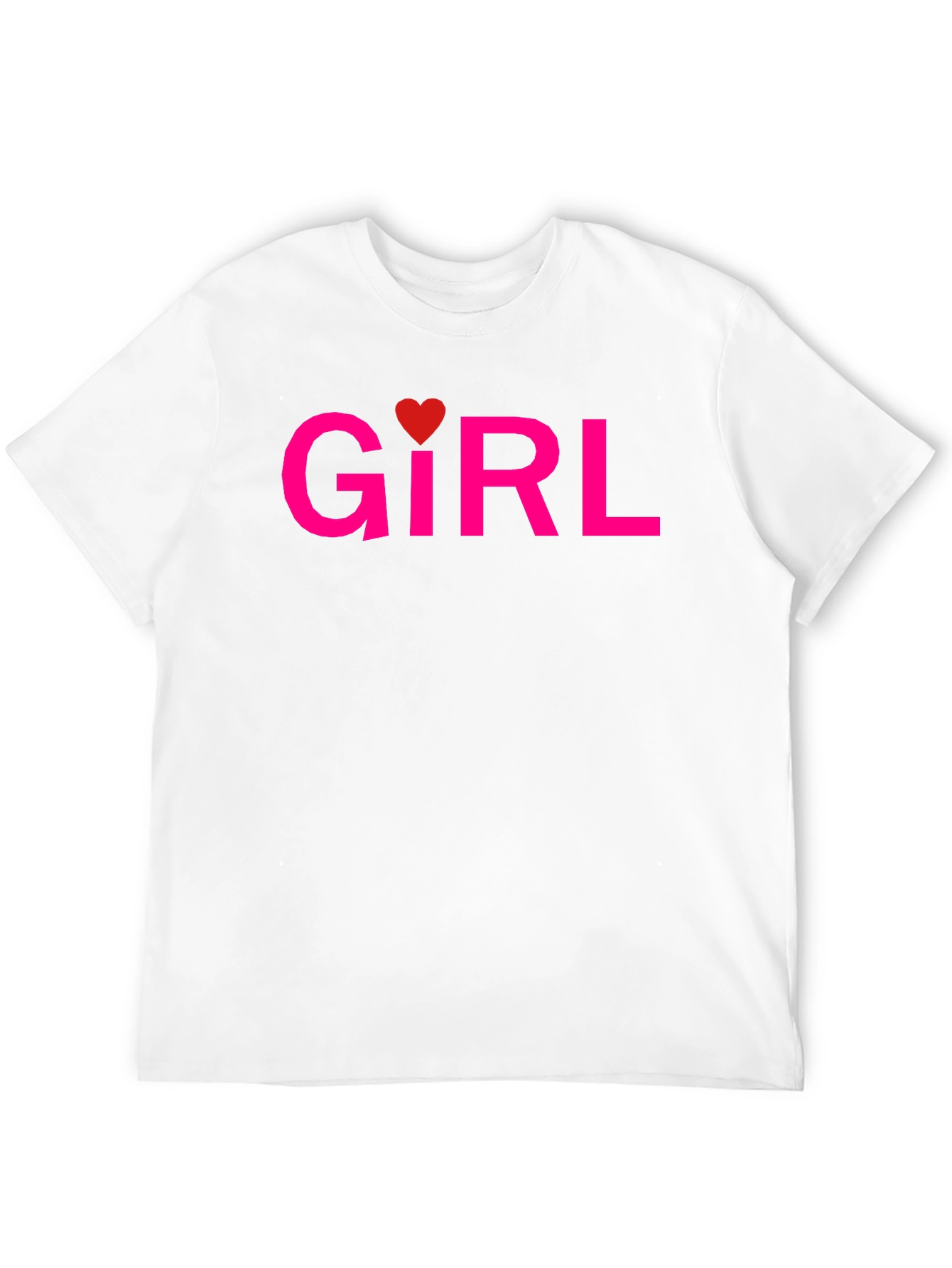 Girl Heart Graphic Print Crew Neck T-Shirt
