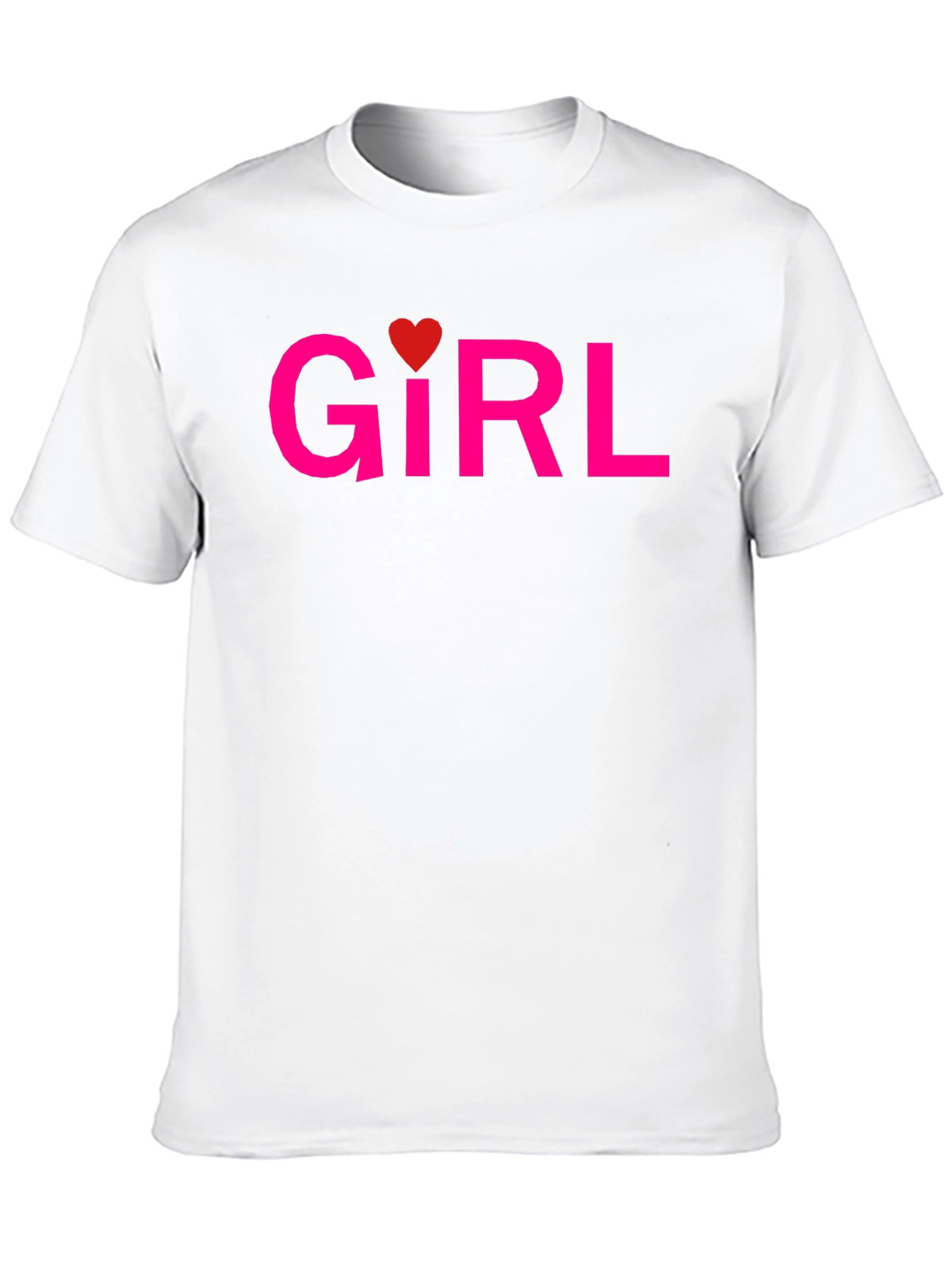 Girl Heart Graphic Print Crew Neck T-Shirt