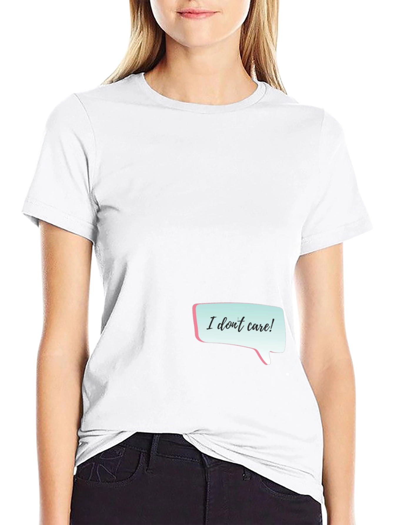 I Dont Care Graphic Tee - Black Casual T-Shirt