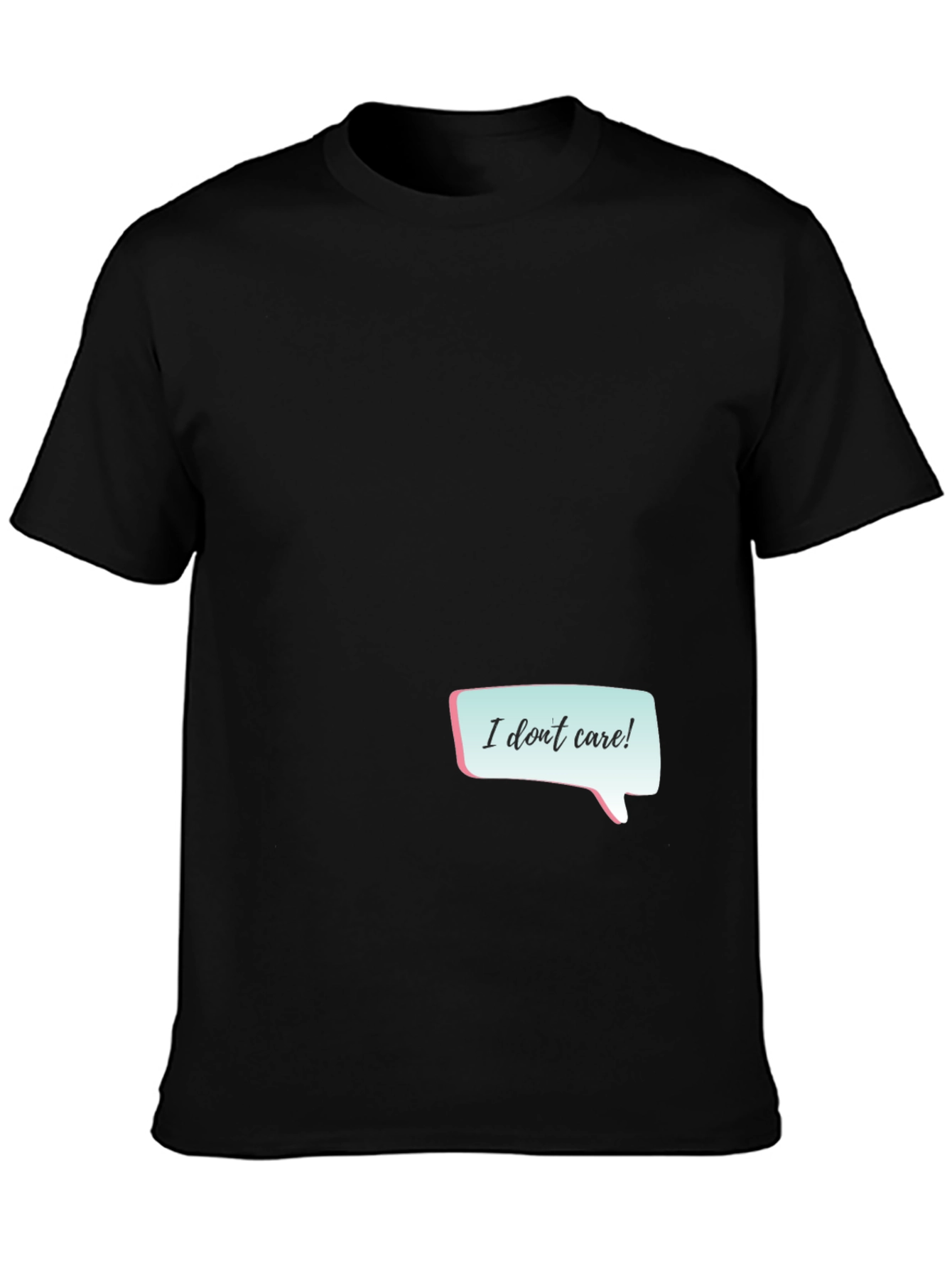 I Dont Care Graphic Tee - Black Casual T-Shirt
