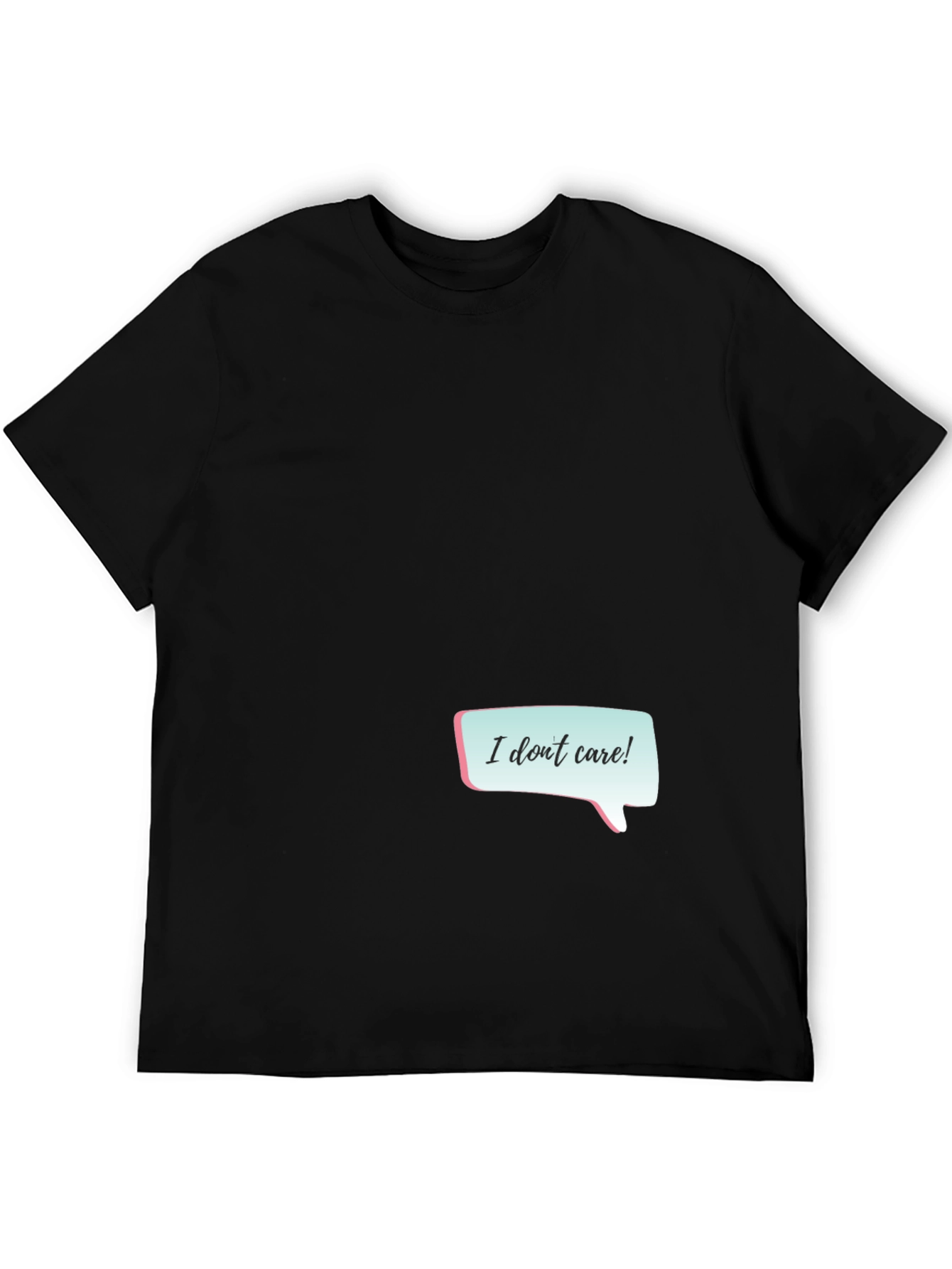 I Dont Care Graphic Tee - Black Casual T-Shirt
