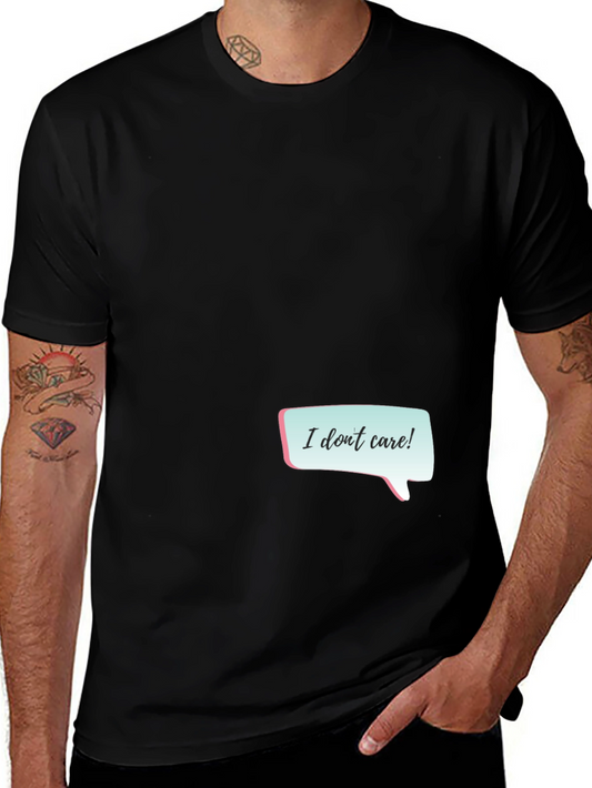I Dont Care Graphic Tee - Black Casual T-Shirt