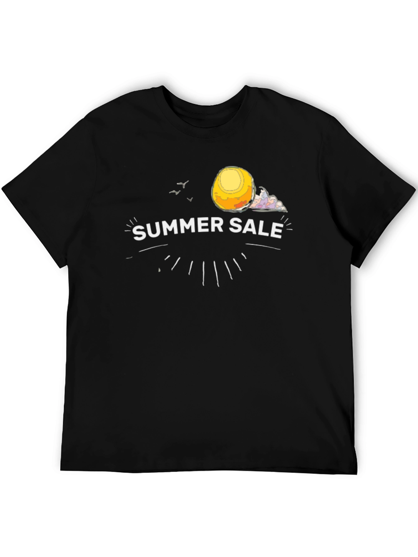 Summer Sale Graphic Tee - Black Cotton T-Shirt