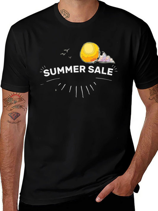Summer Sale Graphic Tee - Black Cotton T-Shirt