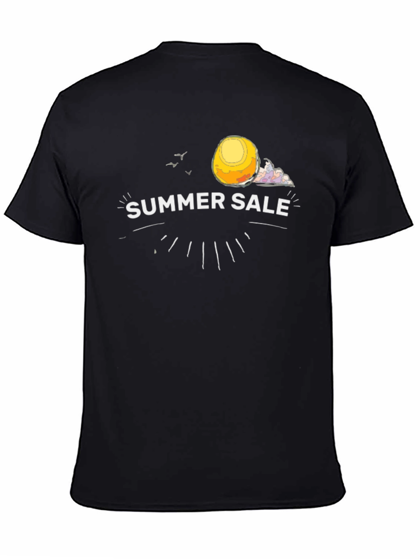 Summer Sale Graphic Tee - Black Cotton T-Shirt