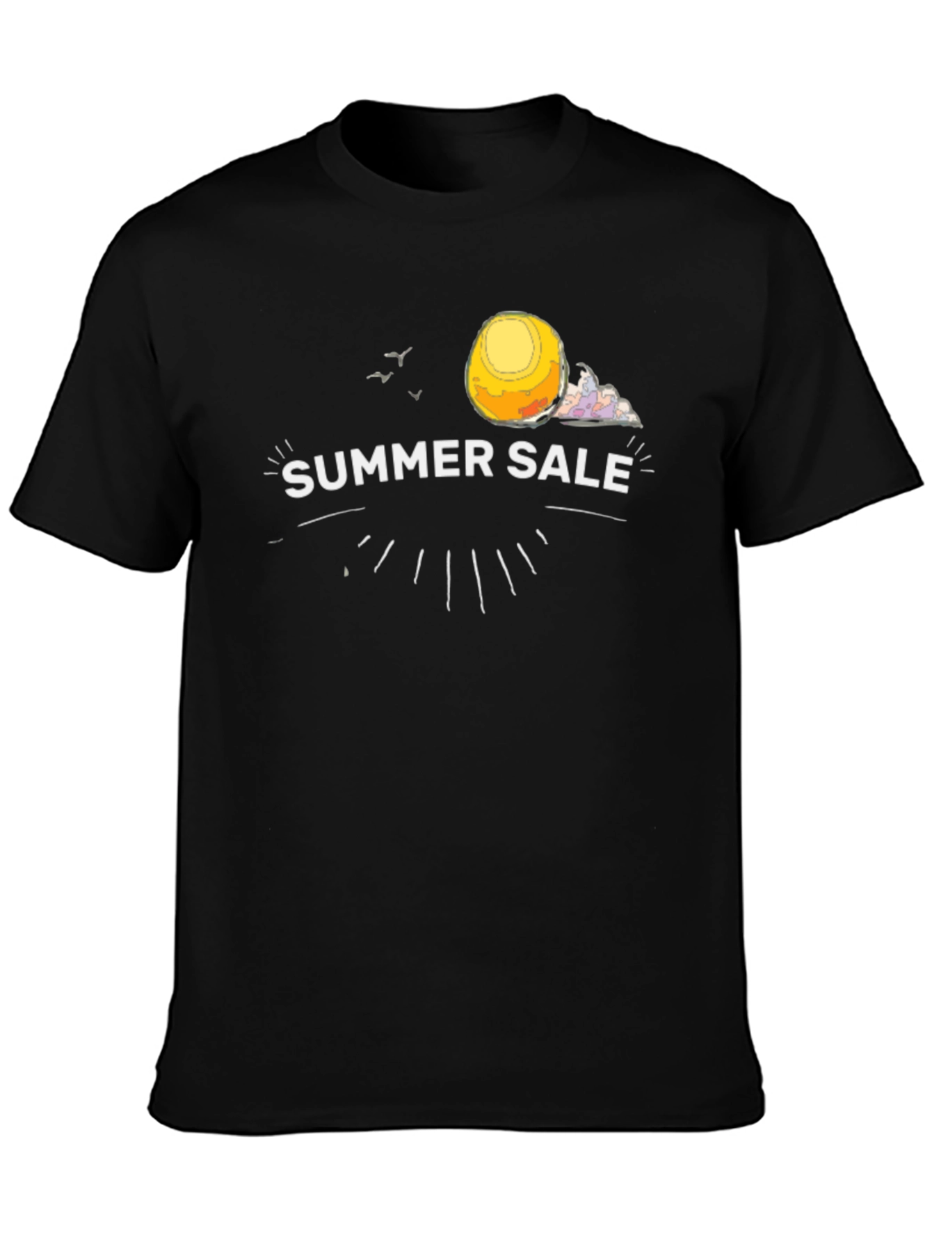 Summer Sale Graphic Tee - Black Cotton T-Shirt