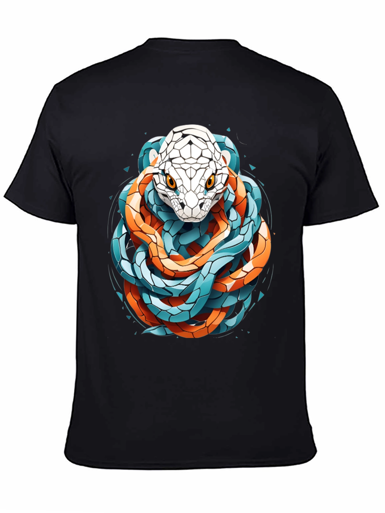 Geometric Snake Graphic Tee - Stylish and Bold