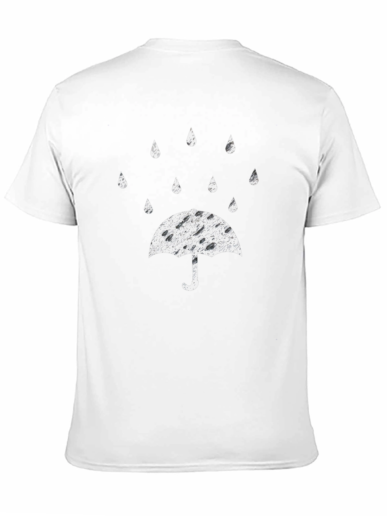 Rainy Day Umbrella Graphic Tee - Black Cotton T-Shirt