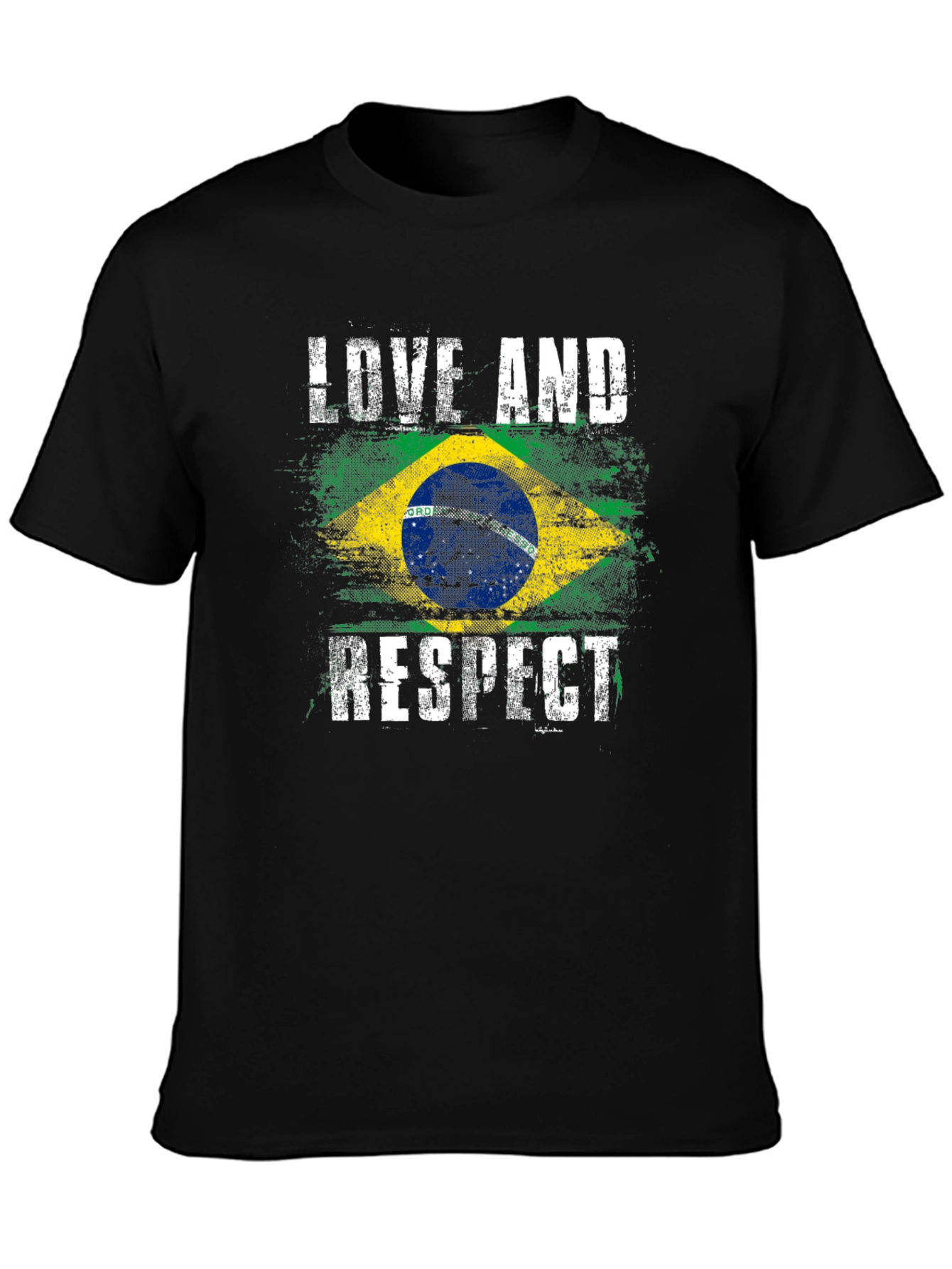 Brazil Flag Love and Respect T-Shirt
