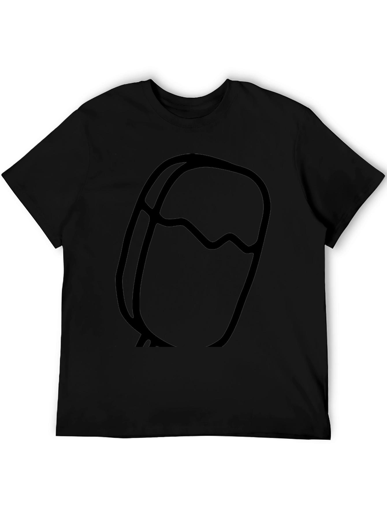 Modern Graphic Tee - Abstract Design Casual Black Shirt