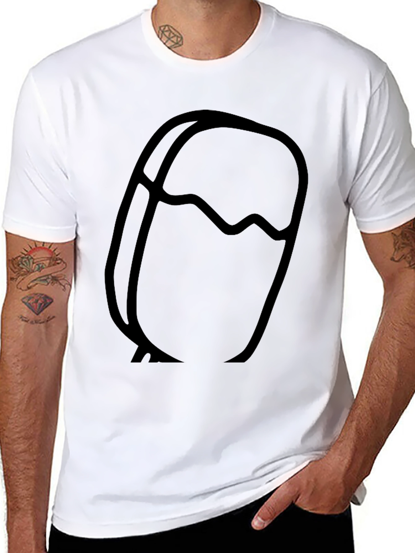 Modern Graphic Tee - Abstract Design Casual Black Shirt