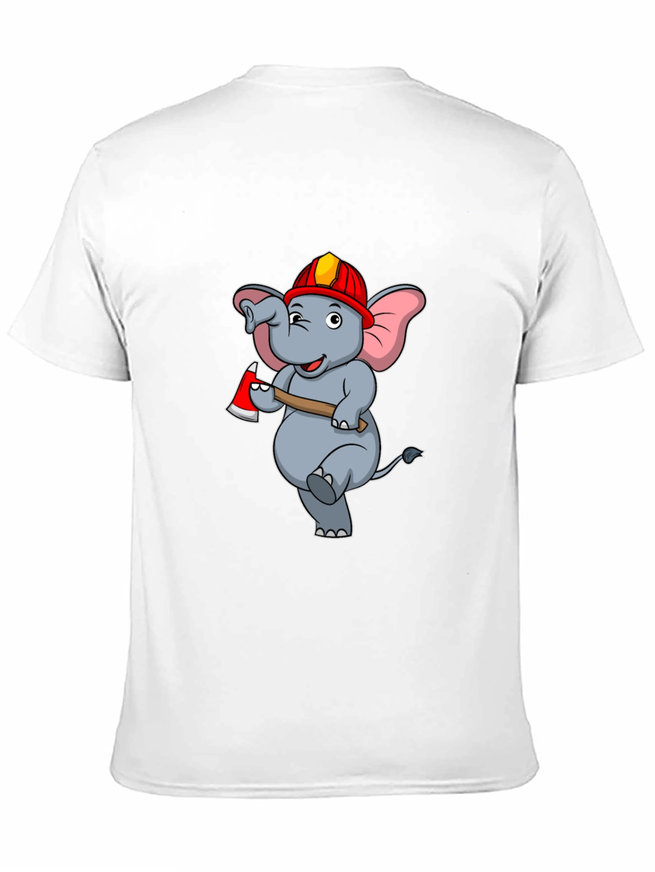 Funny Fireman Elephant Graphic T-Shirt