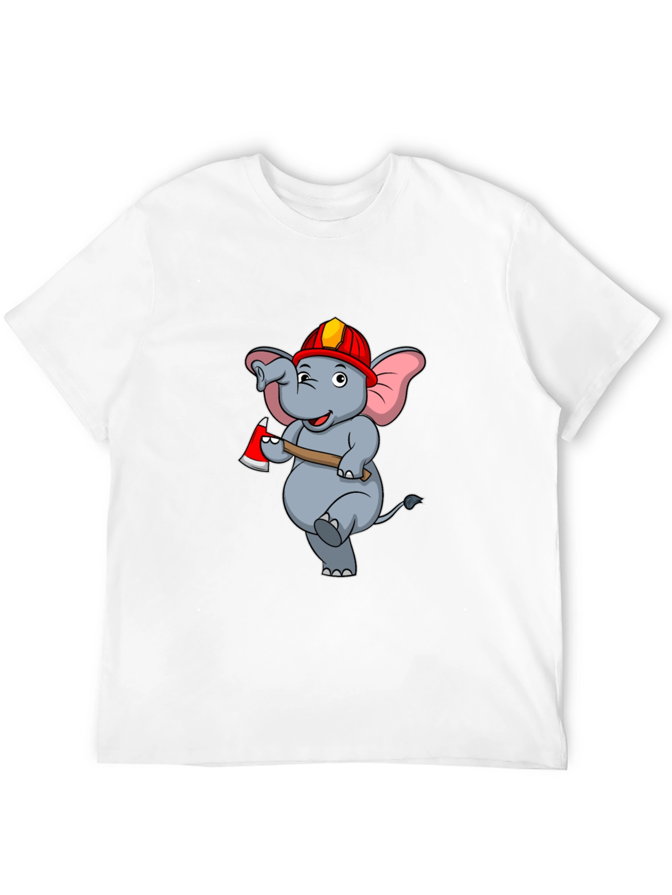Funny Fireman Elephant Graphic T-Shirt