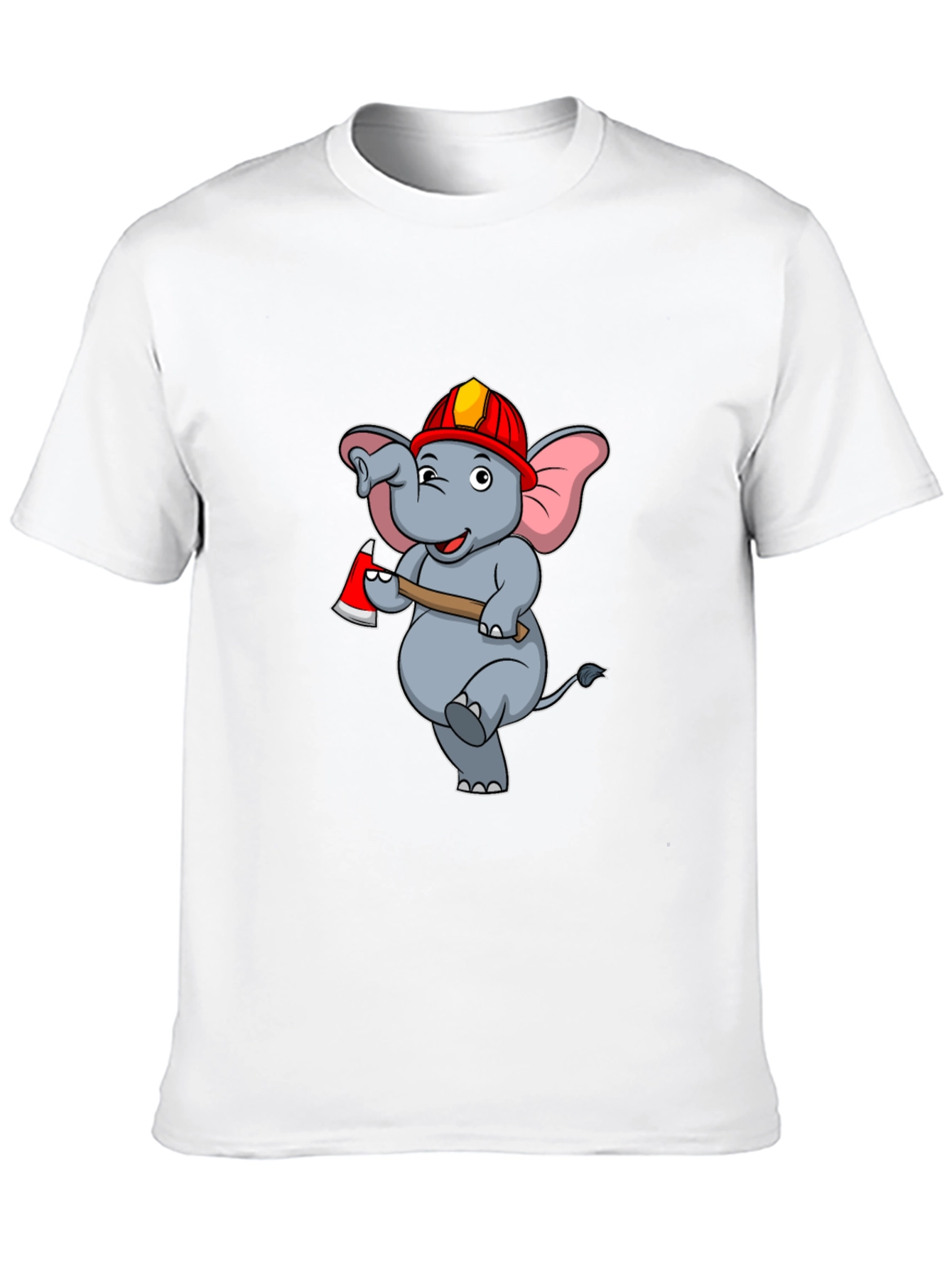 Funny Fireman Elephant Graphic T-Shirt