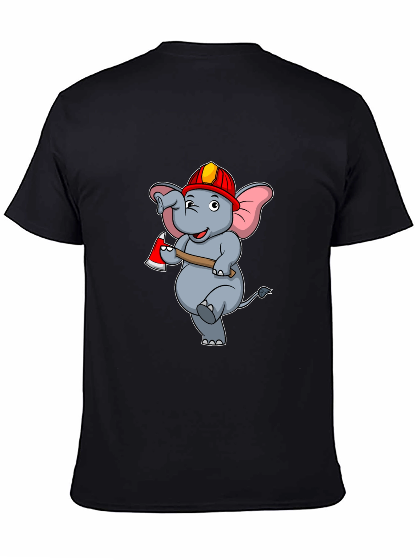 Funny Fireman Elephant Graphic T-Shirt