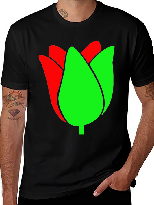 Tulip Graphic Tee - Black Cotton Blend