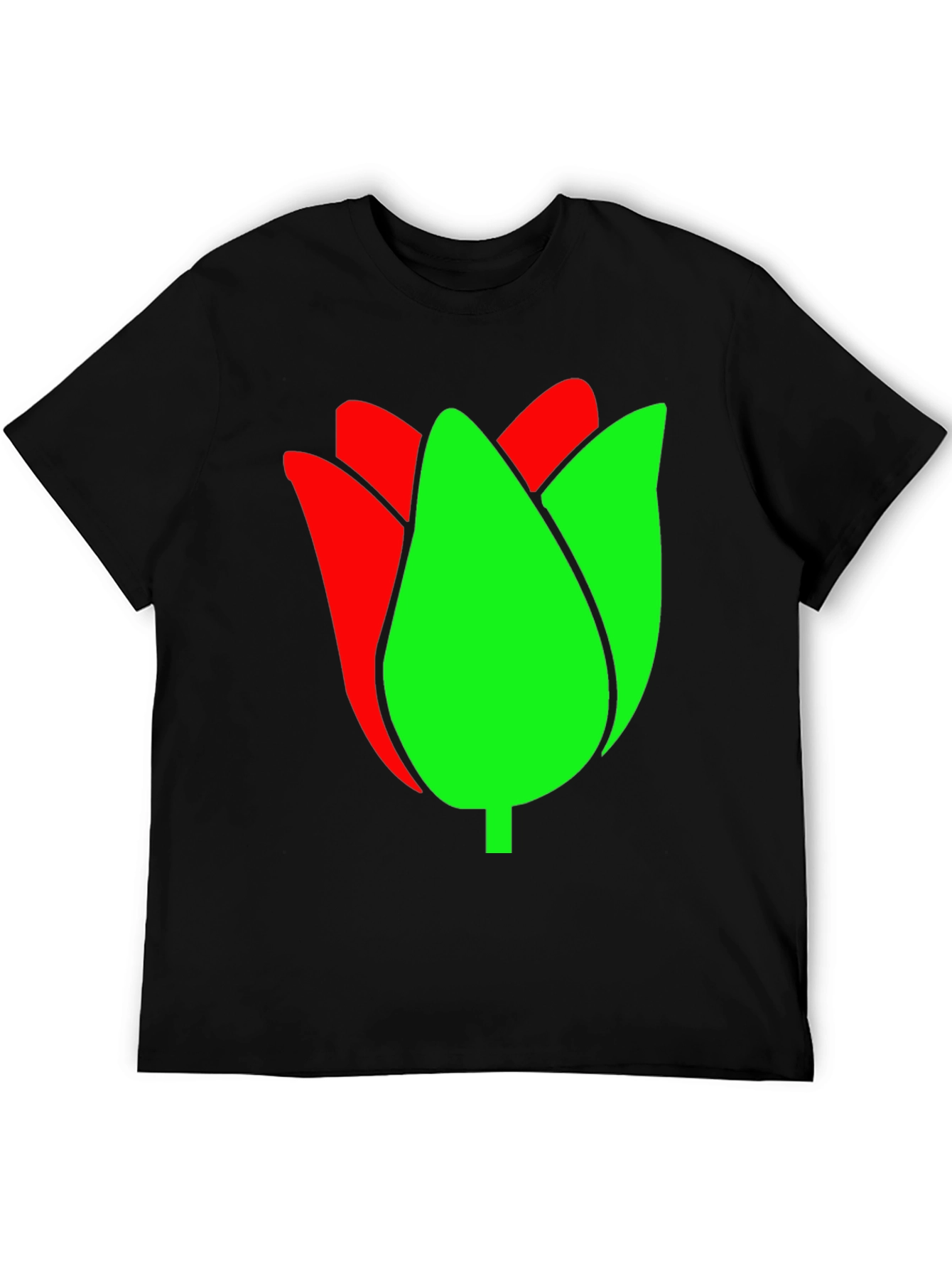 Tulip Graphic Tee - Black Cotton Blend