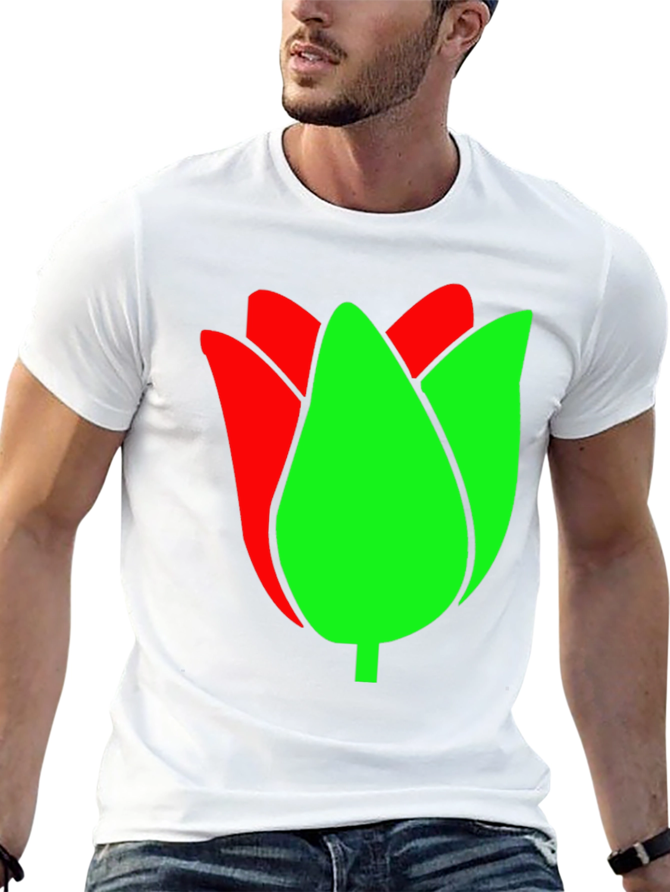 Tulip Graphic Tee - Black Cotton Blend