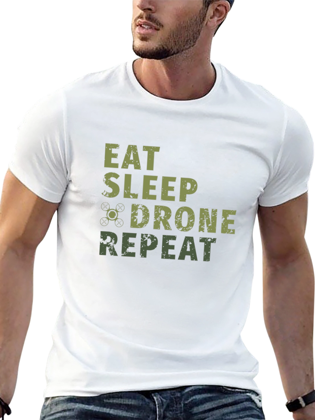 Eat Sleep Drone Repeat Graphic Tee