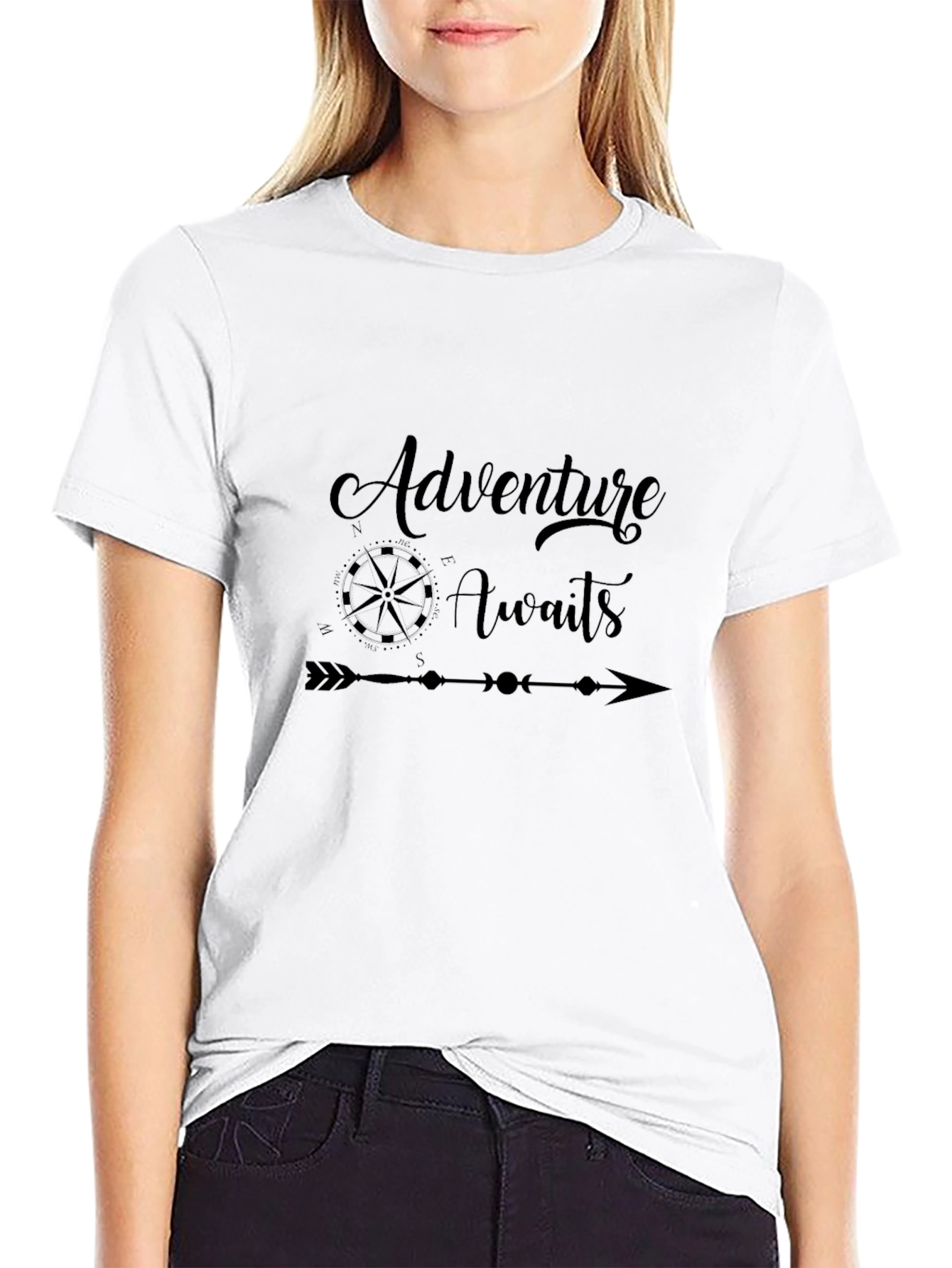 Adventure Awaits Black Graphic Tee