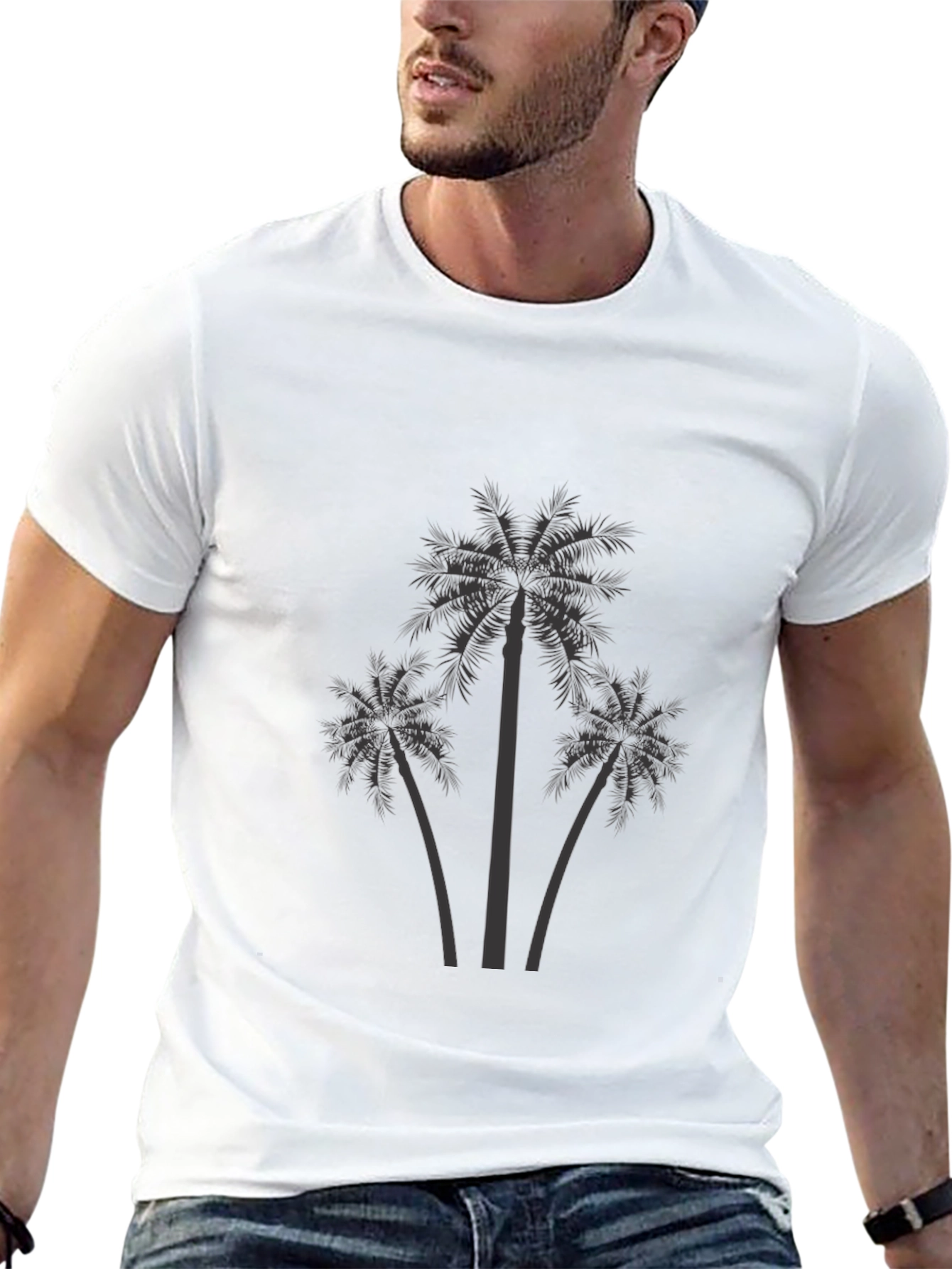 Palm Tree Graphic Print T-Shirt - Soft Cotton Tee