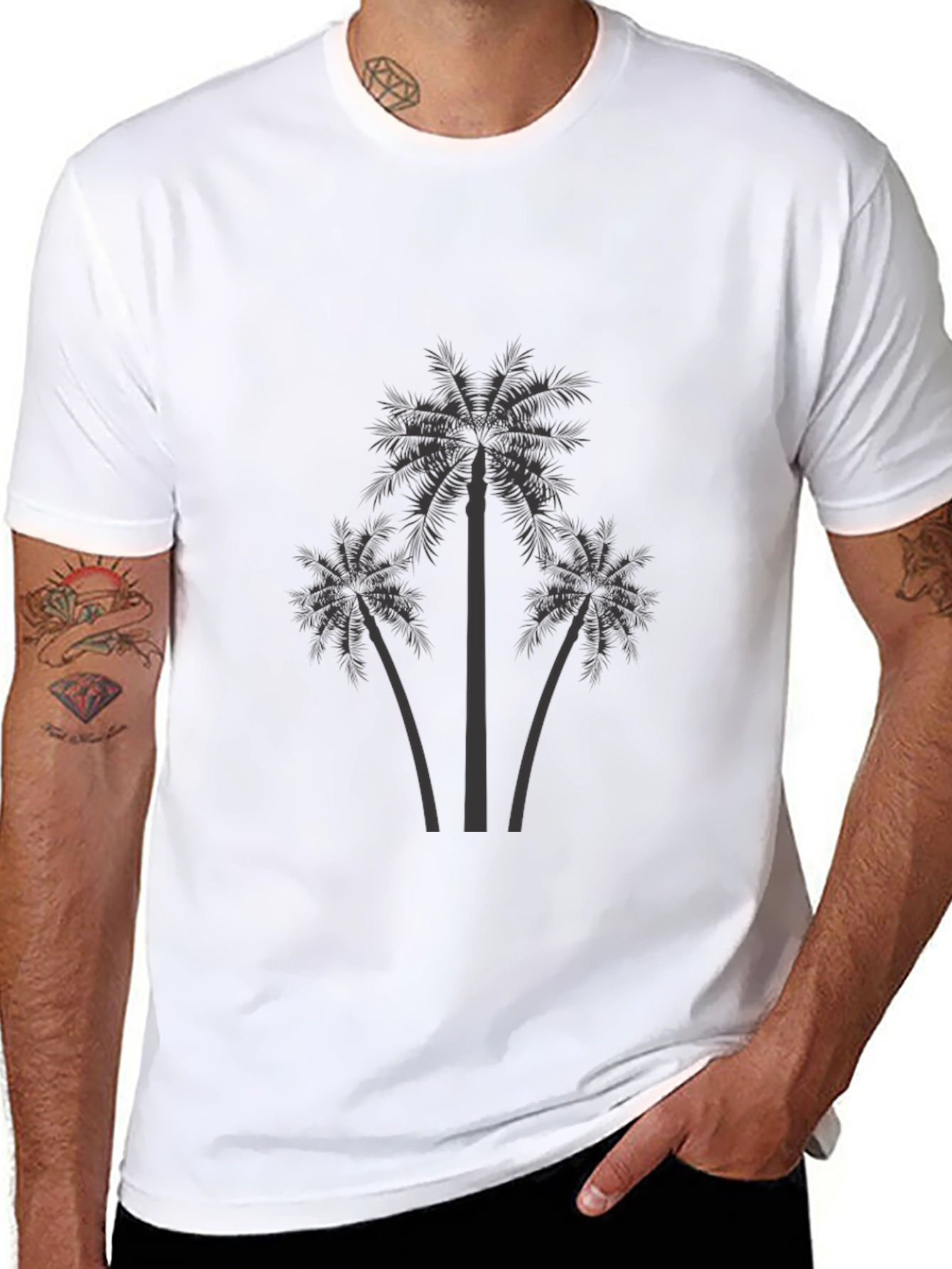 Palm Tree Graphic Print T-Shirt - Soft Cotton Tee