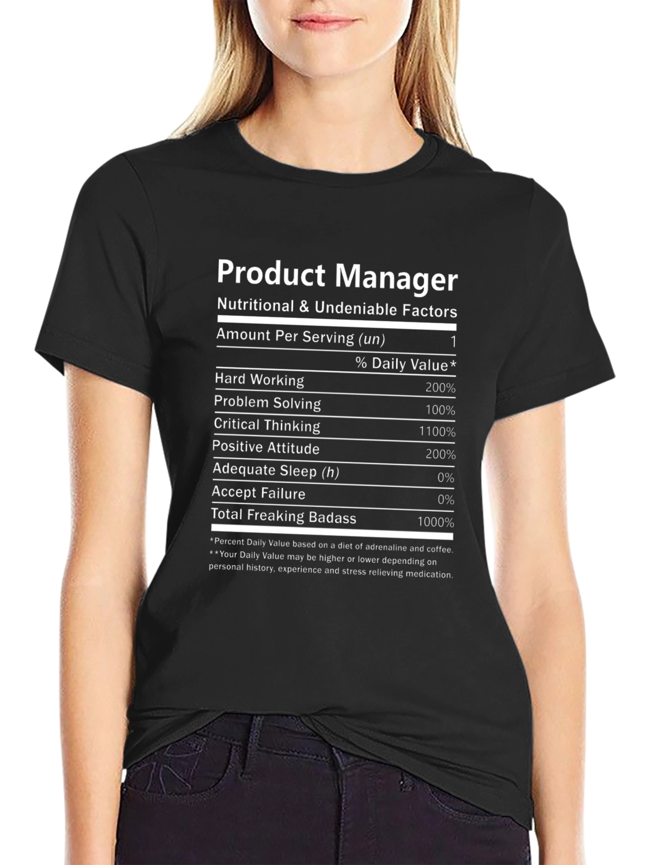 Product Manager Nutritional Facts T-Shirt