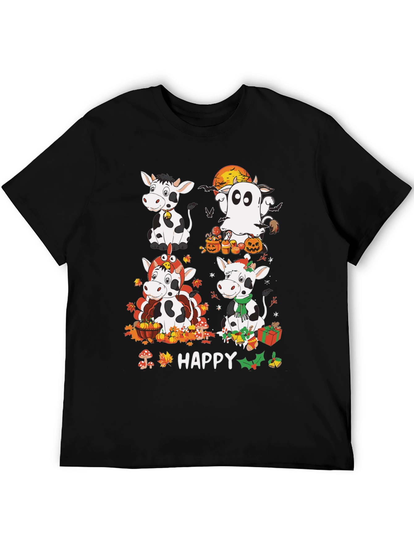 Happy Cows Seasonal Holiday T-Shirt