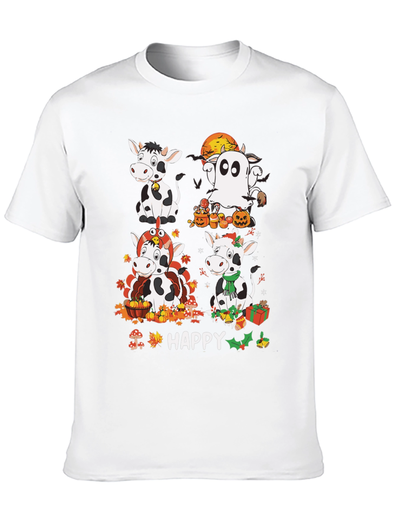Happy Cows Seasonal Holiday T-Shirt