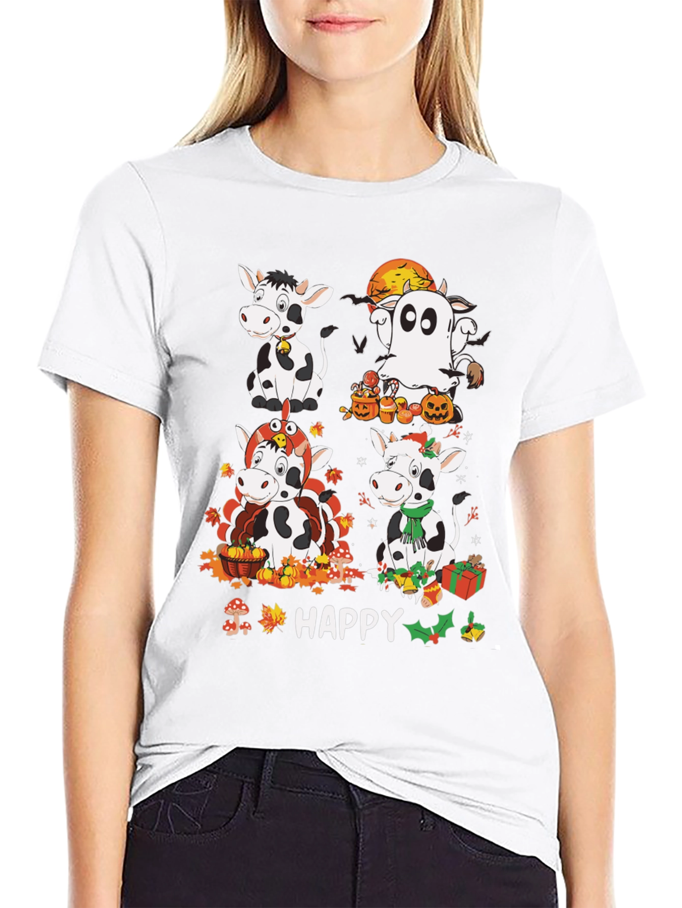 Happy Cows Seasonal Holiday T-Shirt